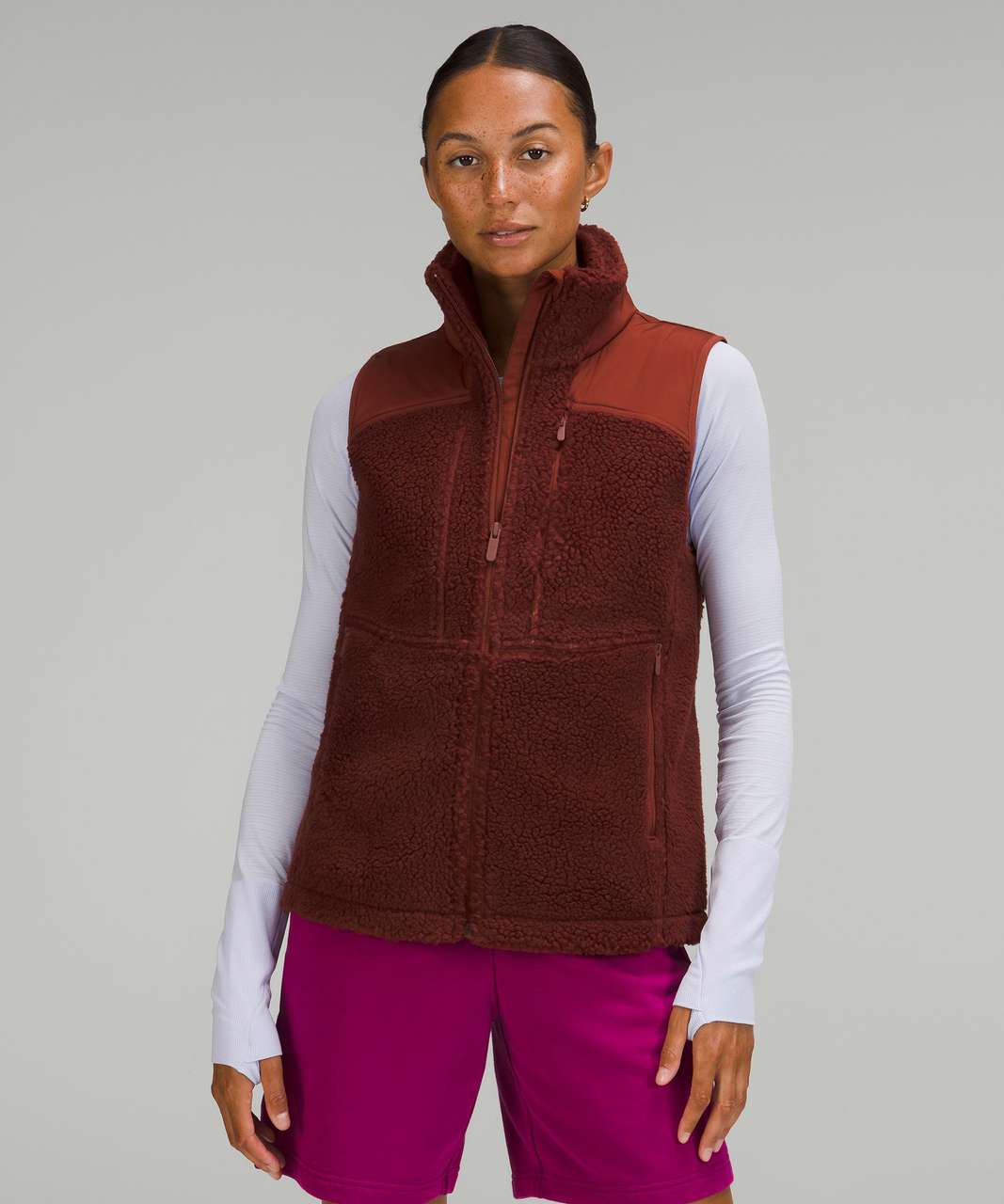 Lululemon Textured Fleece Full-Zip Vest - Date Brown