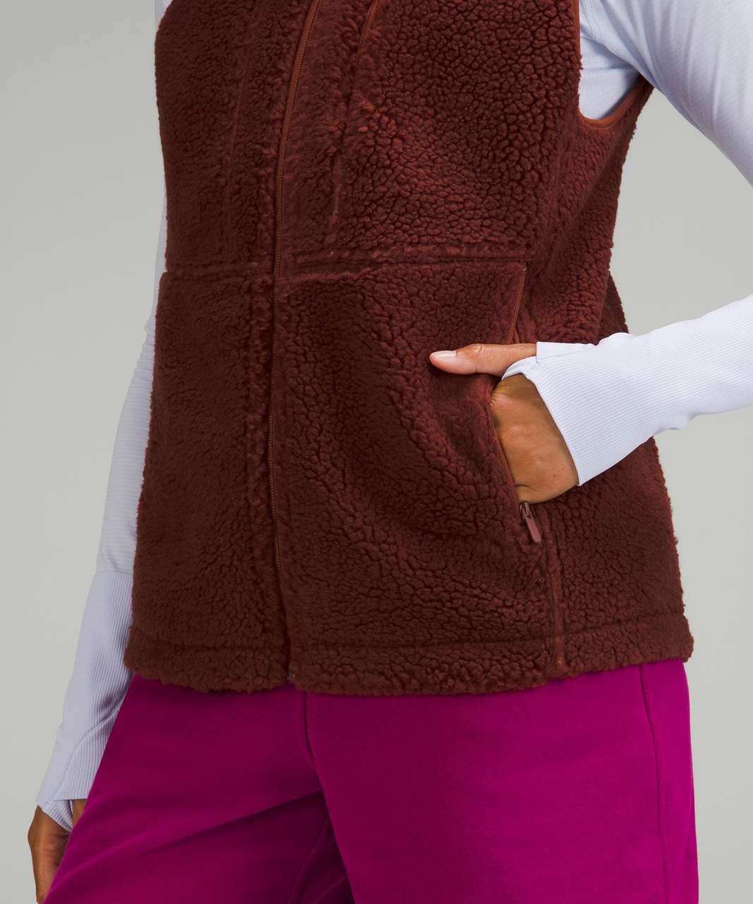 Lululemon Textured Fleece Full-Zip Vest - Date Brown