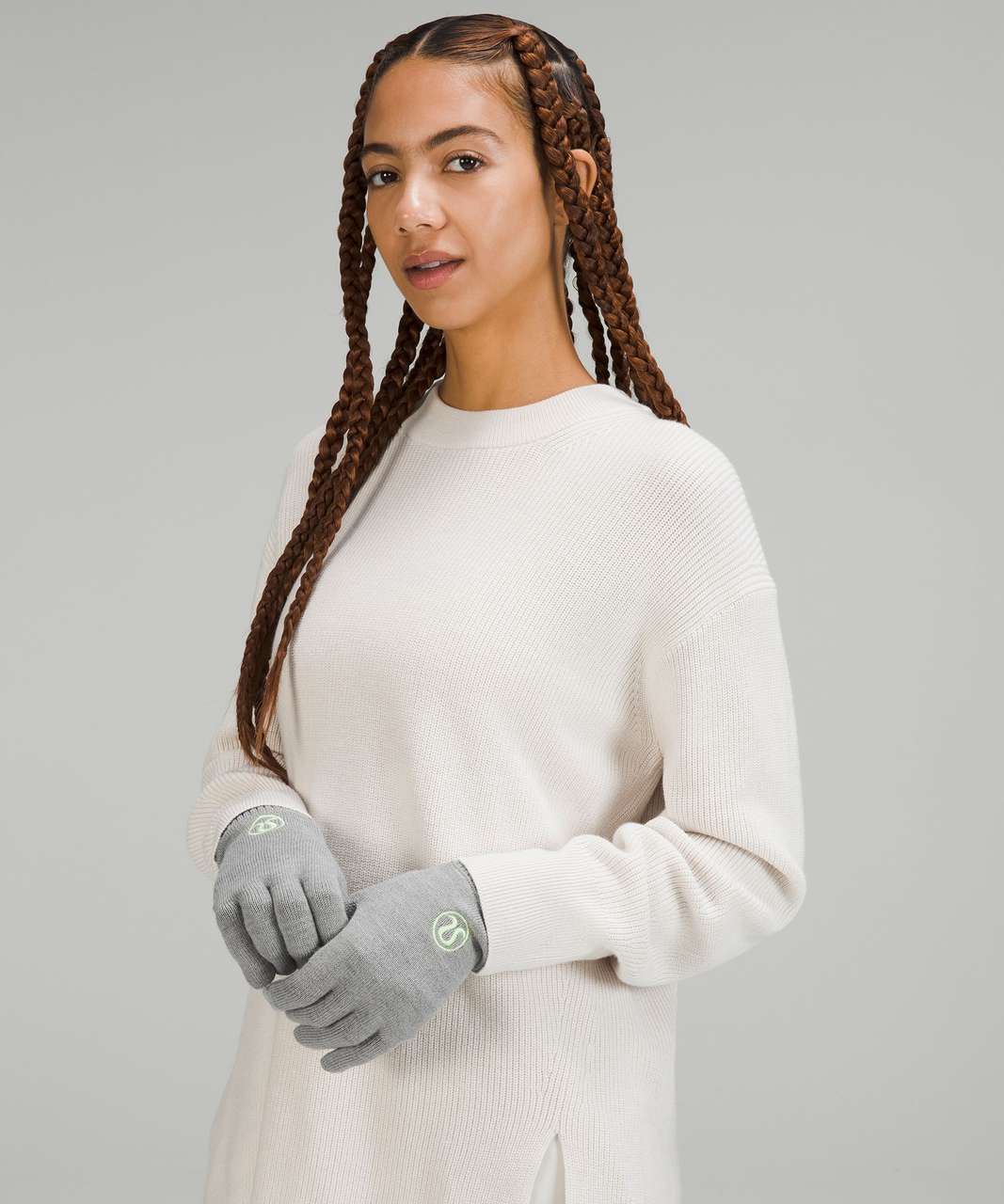 Lululemon Warm Revelation Gloves *Tech - Heathered Gull Grey / Faded Zap