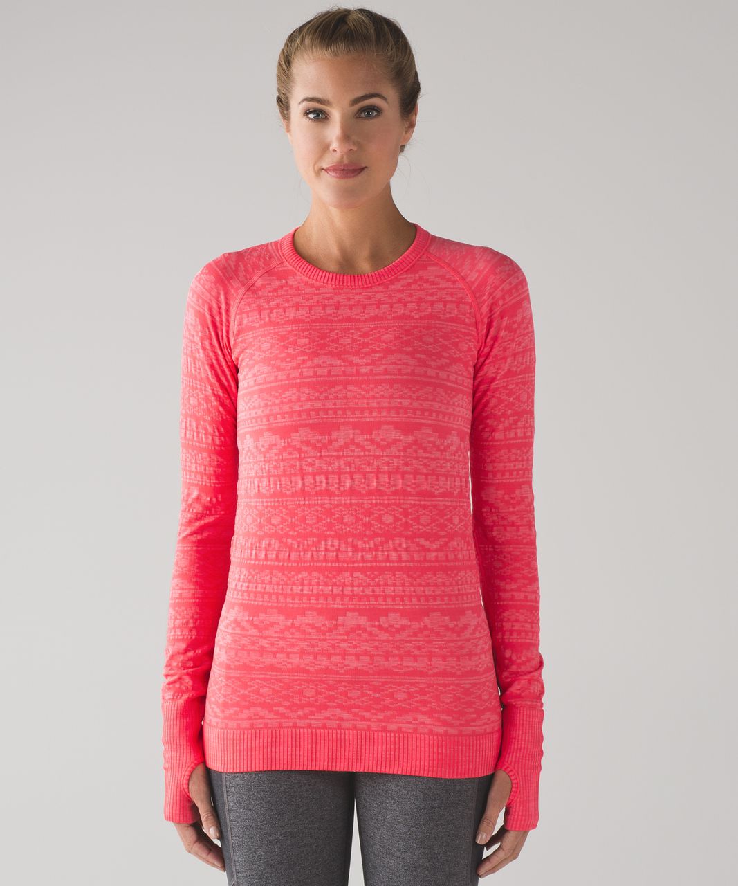 Lululemon Womens 6 Tuck & Gather Pullover Sweatshirt Knot Front Heathered  Coral