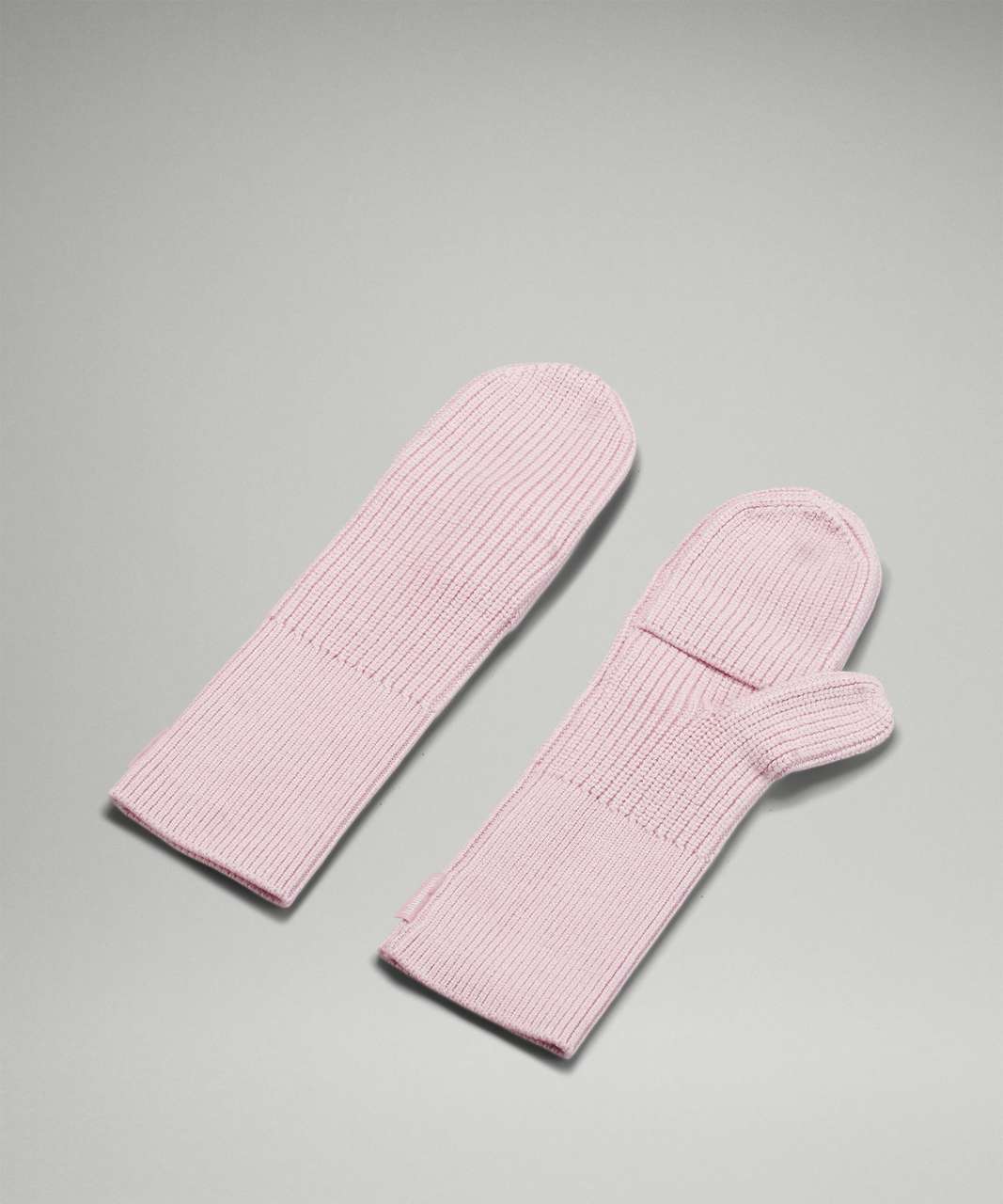 Lululemon Ribbed Merino Wool-Blend Knit Mittens - Heathered Pink Peony