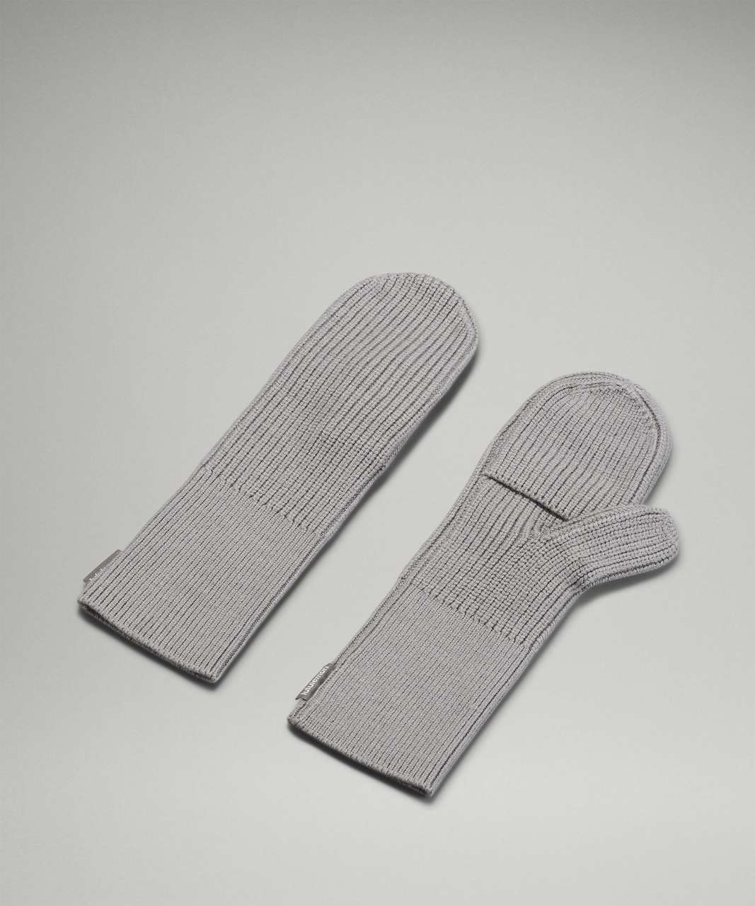 Lululemon Ribbed Merino Wool-Blend Knit Mittens - Heathered Gull Grey