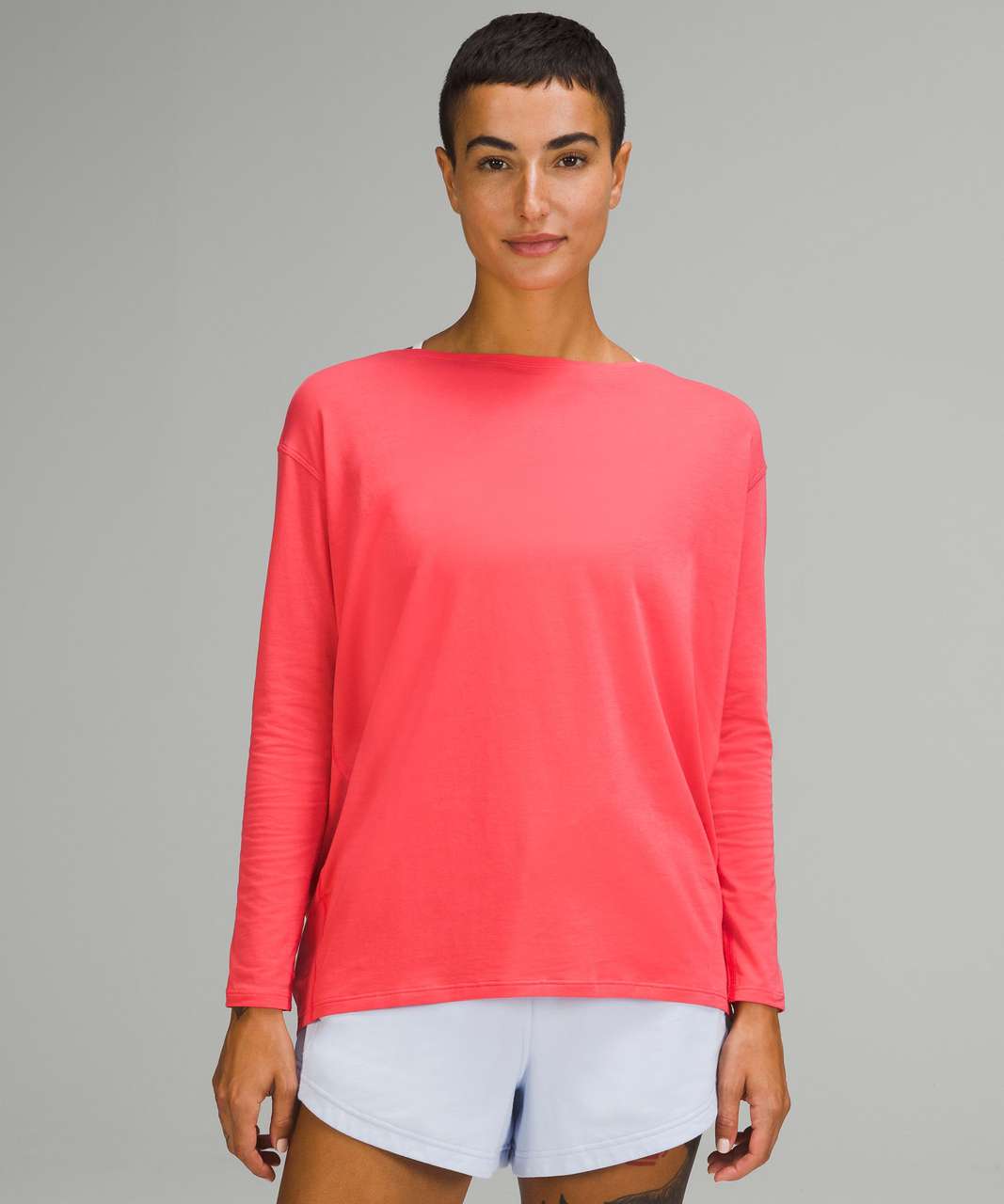 Lululemon Back In Action Long Sleeve Shirt Pale Raspberry 056436 413549 