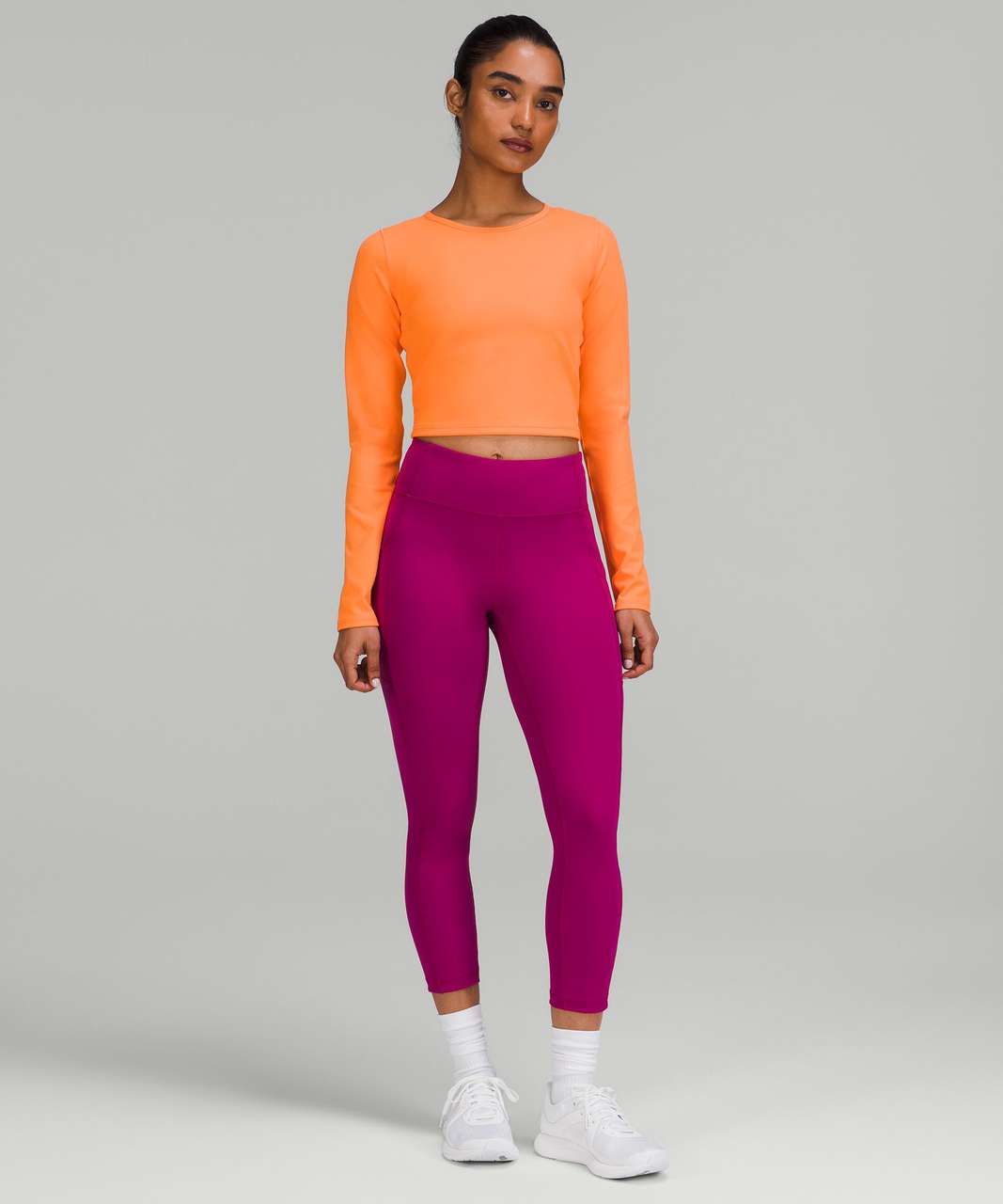 Lululemon Wunder Train High-Rise Tight 25 - Crackle Glaze Vintage Orange  Larkspur - lulu fanatics