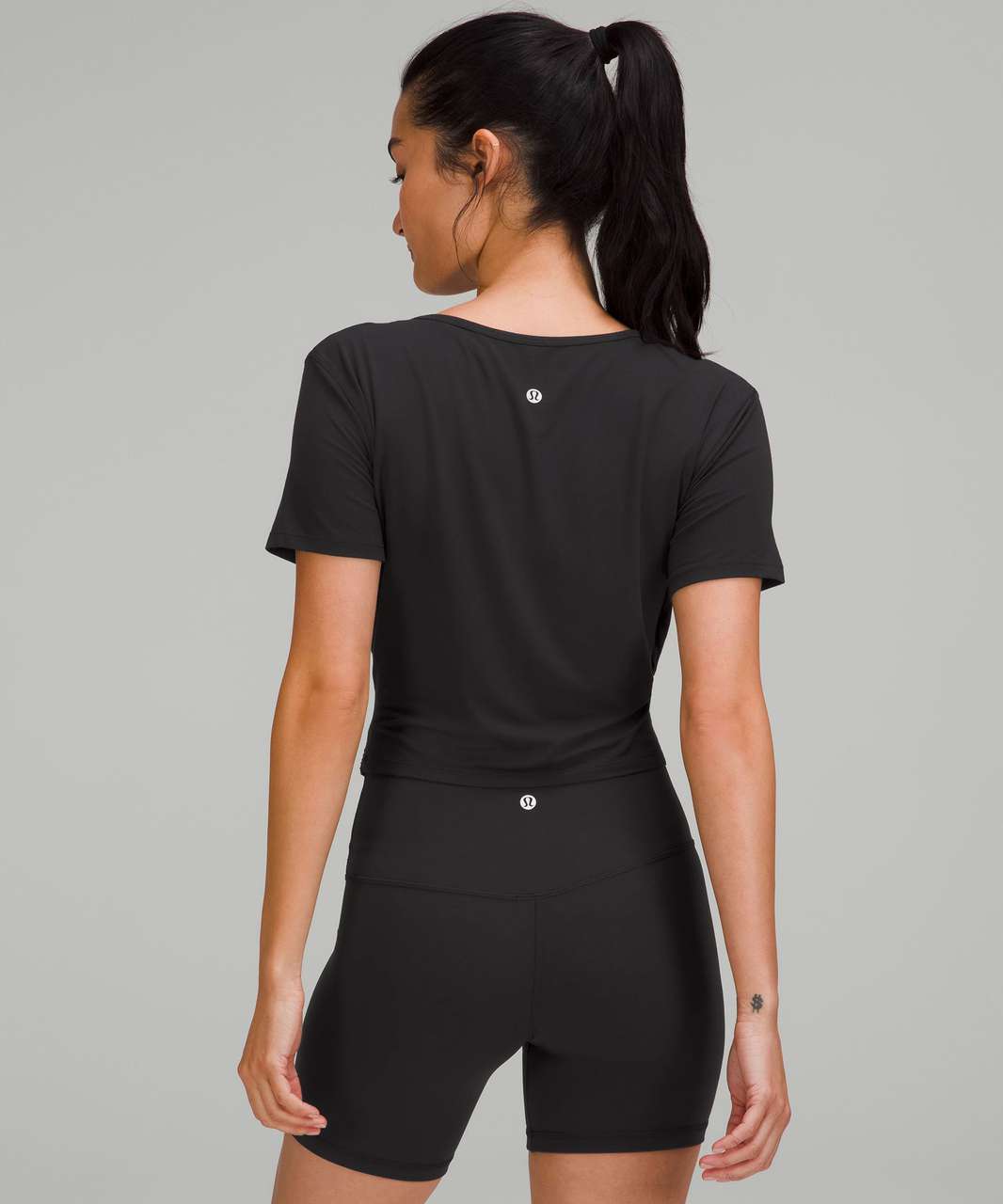 Lululemon Modal-Blend Yoga Short Sleeve Shirt - Black - lulu fanatics