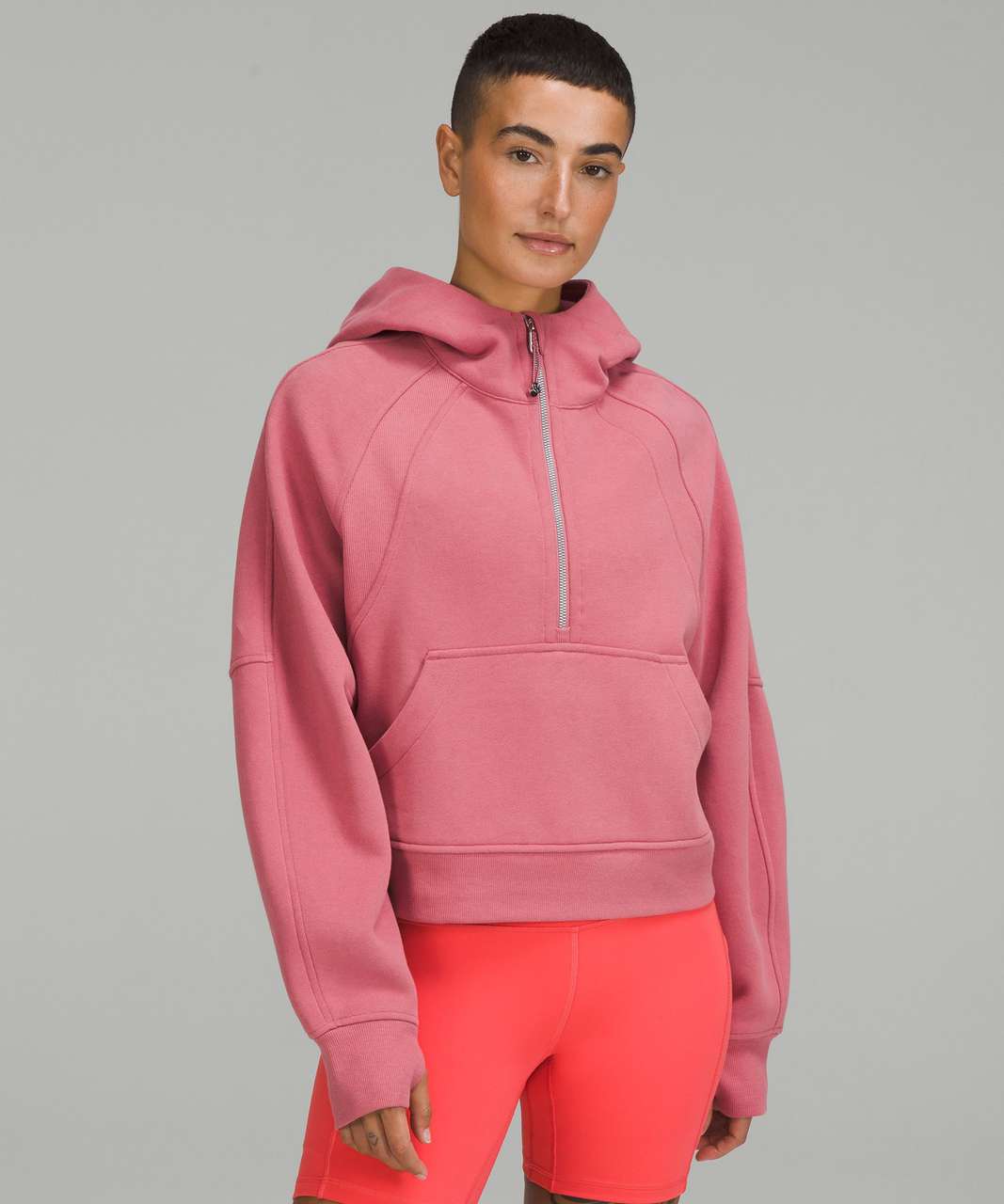 Lululemon Scuba Oversized Half Zip Hoodie Lip Gloss LIPG M/L NWT