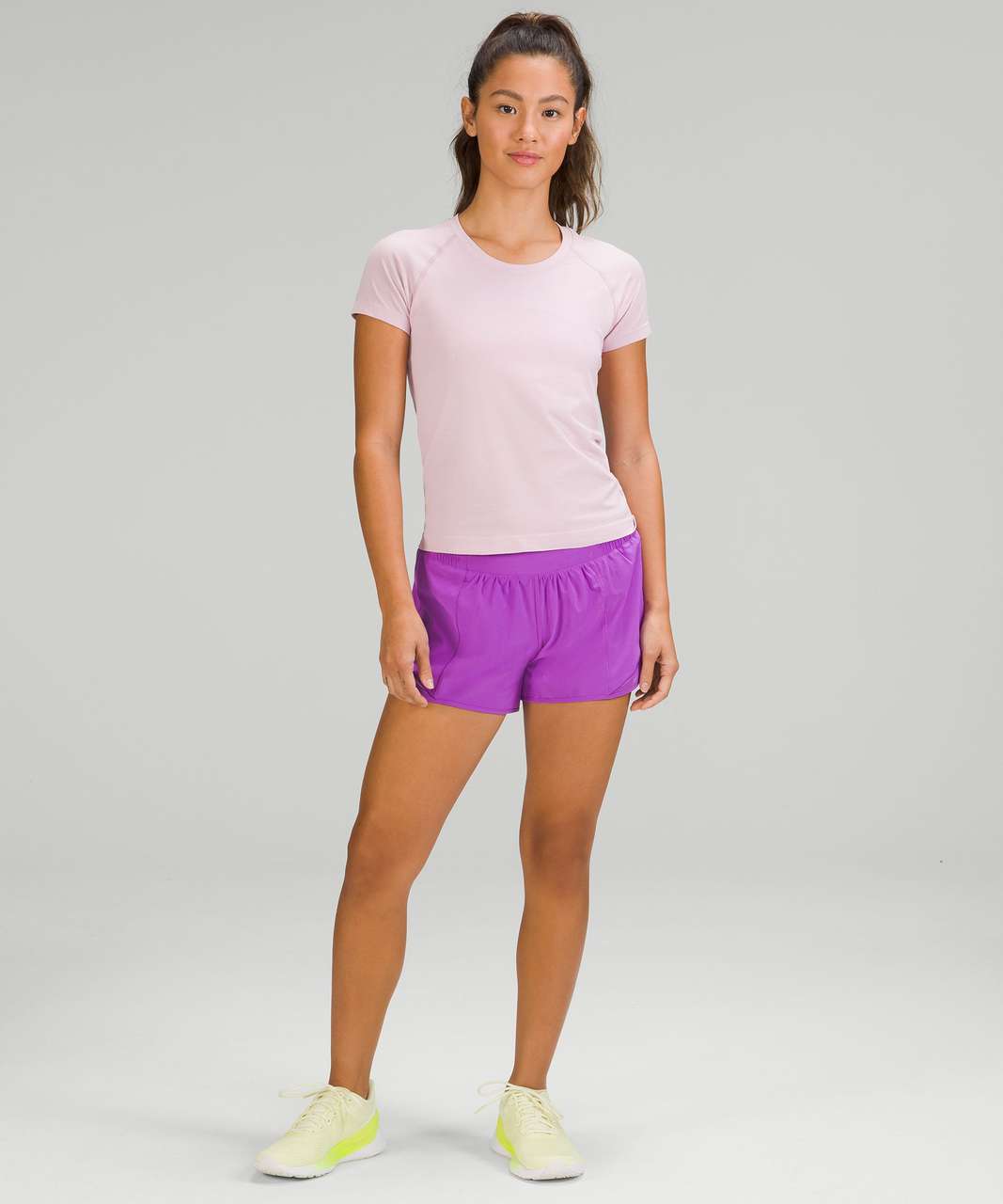 Lululemon Run Hotty Hot Low-Rise Lined Shorts 4 - Pink/Neon - Size 10 Swift Fabric