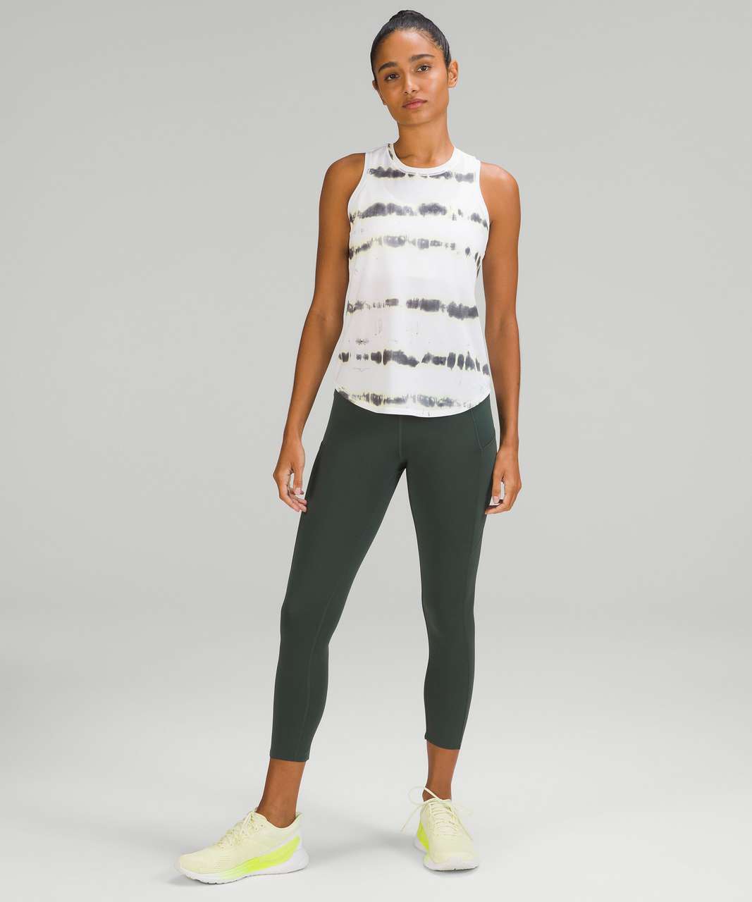 Lululemon Fast and Free High-Rise Crop 23 - Smoked Spruce - lulu fanatics