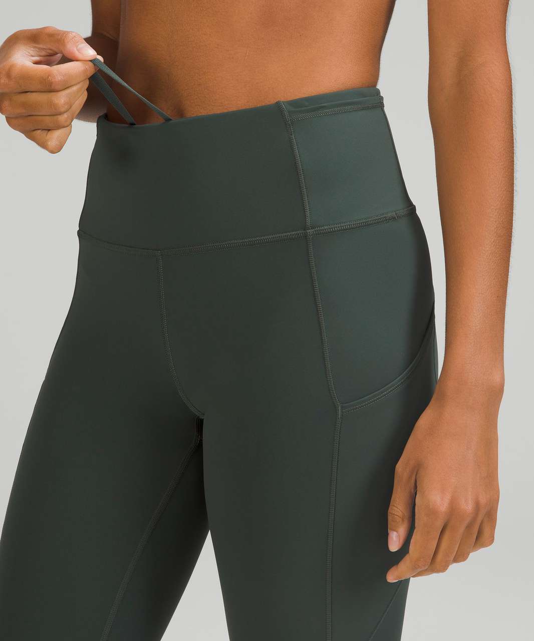 Lululemon Size 6 Fast Free Crop 19” Olive Green DKOV Reflective Run Tight  NWT