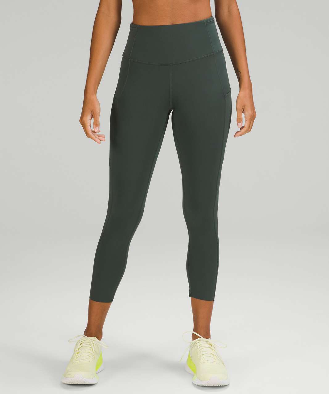 Lululemon Fast and Free High-Rise Crop 23 - Smoked Spruce - lulu