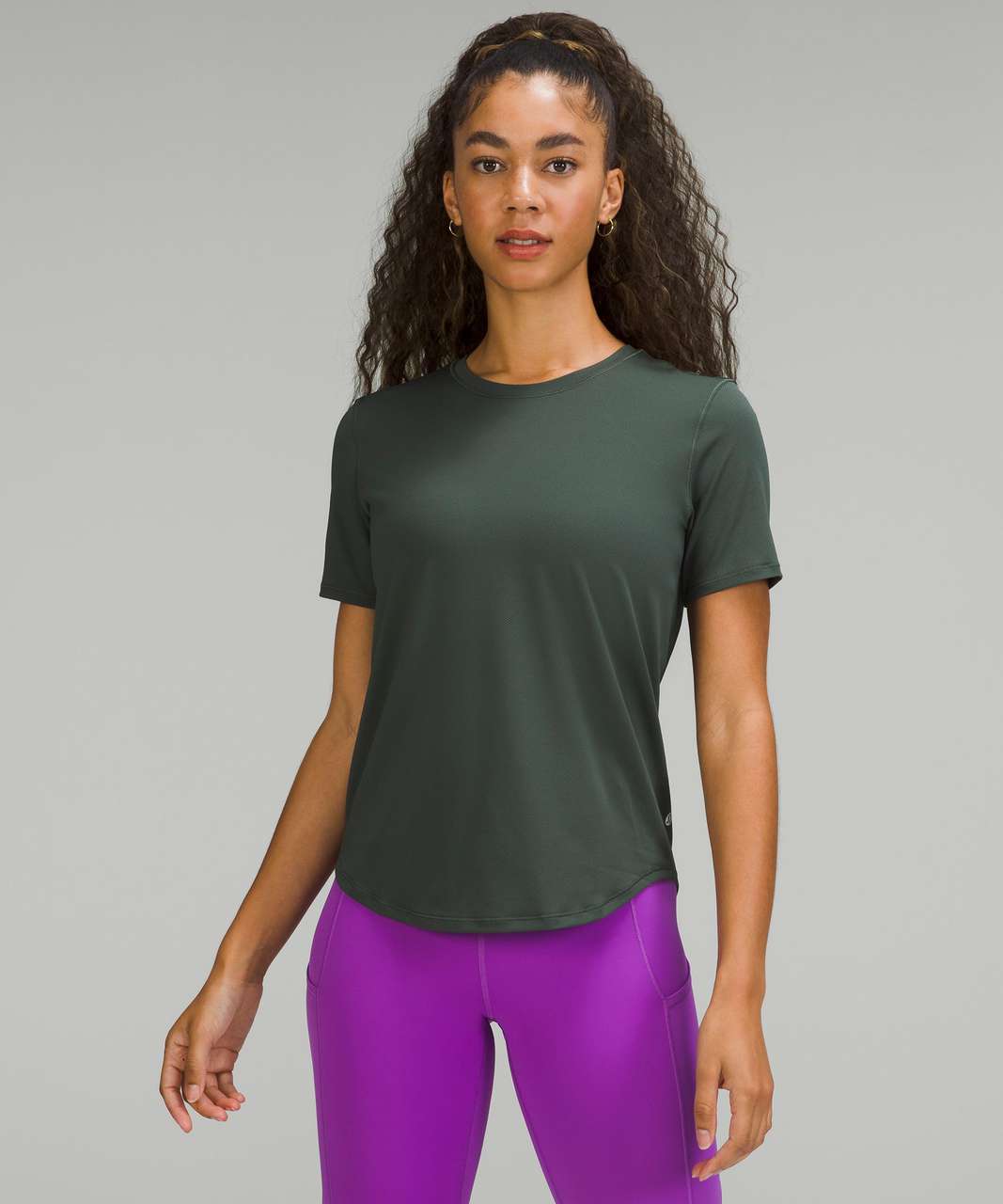 Lululemon High-Neck Running and Training T-Shirt - Smoked Spruce - lulu ...