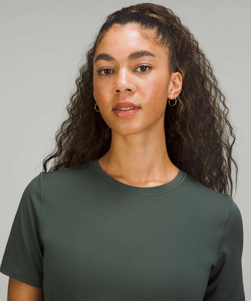 Lululemon High-Neck Running and Training T-Shirt - Smoked Spruce