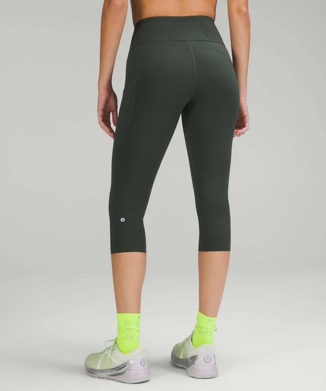 Lululemon Fast and Free High-Rise Crop 23 - Smoked Spruce - lulu fanatics