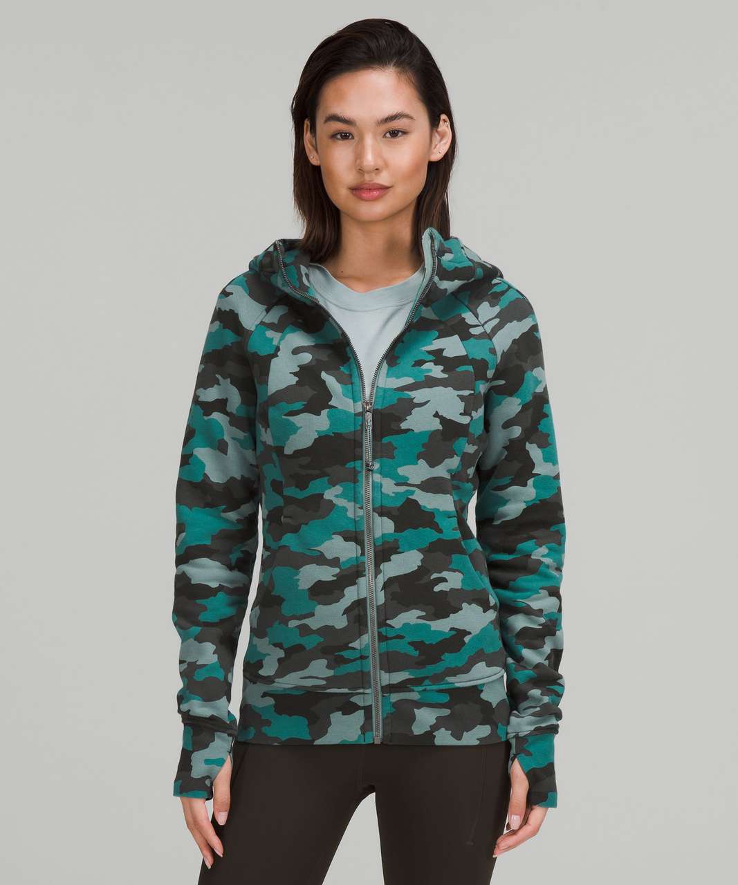 Lululemon Scuba Full-Zip Hoodie - Heritage 365 Camo Tidewater Teal Multi -  lulu fanatics