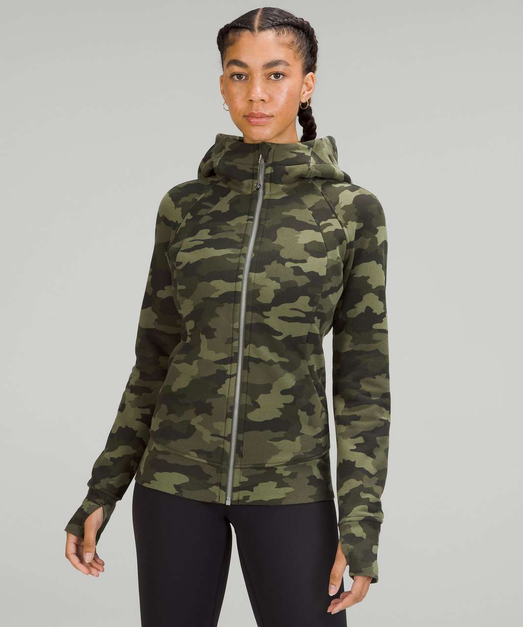 Lululemon Scuba Full-zip Hoodie In Heritage 365 Camo Medium Olive