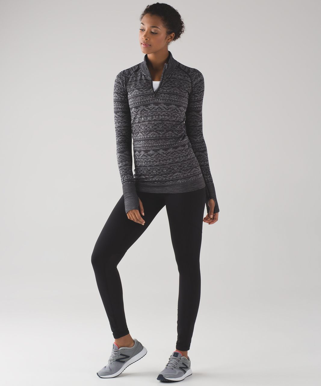 Lululemon Rest Less 1/4 Zip - Heathered Black