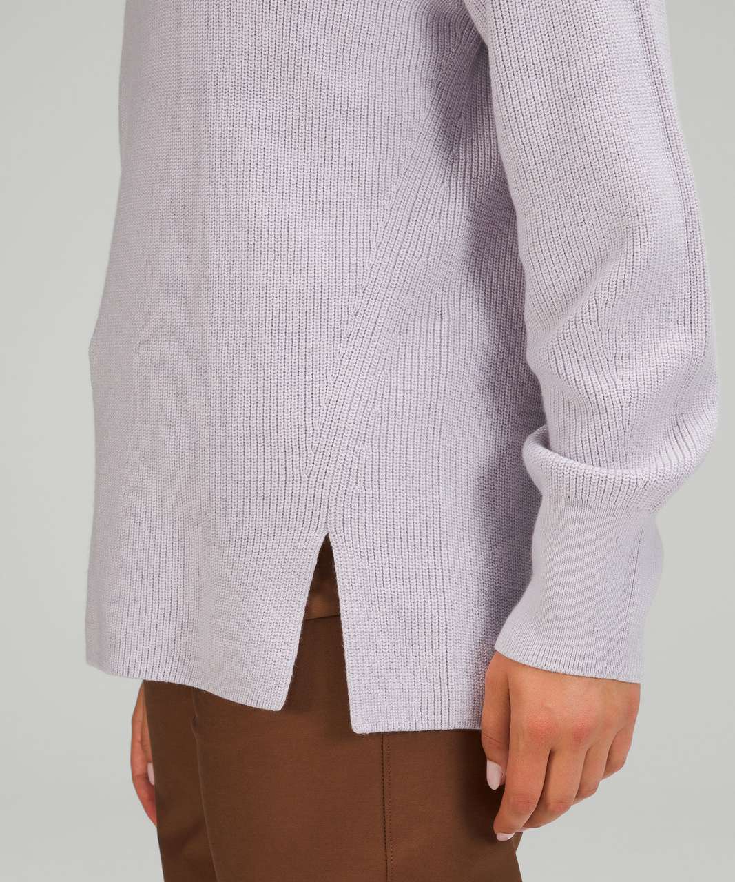 Lululemon Merino Wool-Blend Ribbed Crewneck Sweater - Faint Lavender