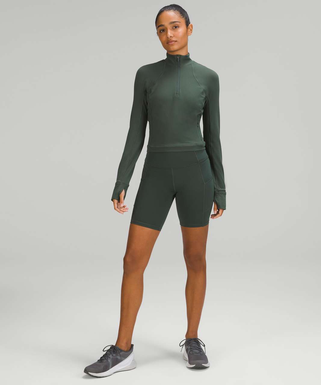 Lululemon Rulu™ Running Cropped 1/2 Zip - Dark Terracotta - lulu