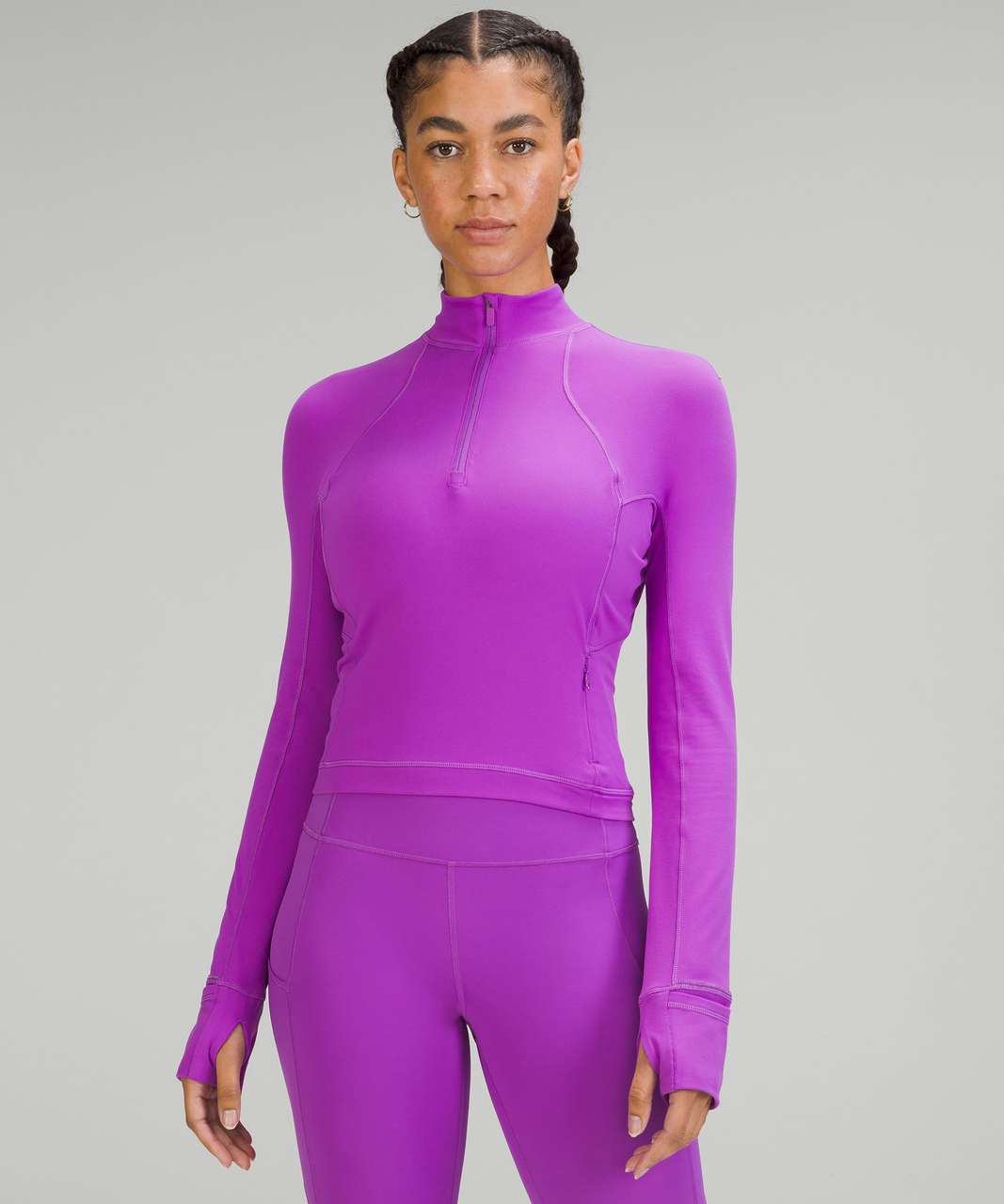 Lululemon Its Rulu Run Cropped Half Zip - Moonlit Magenta - lulu