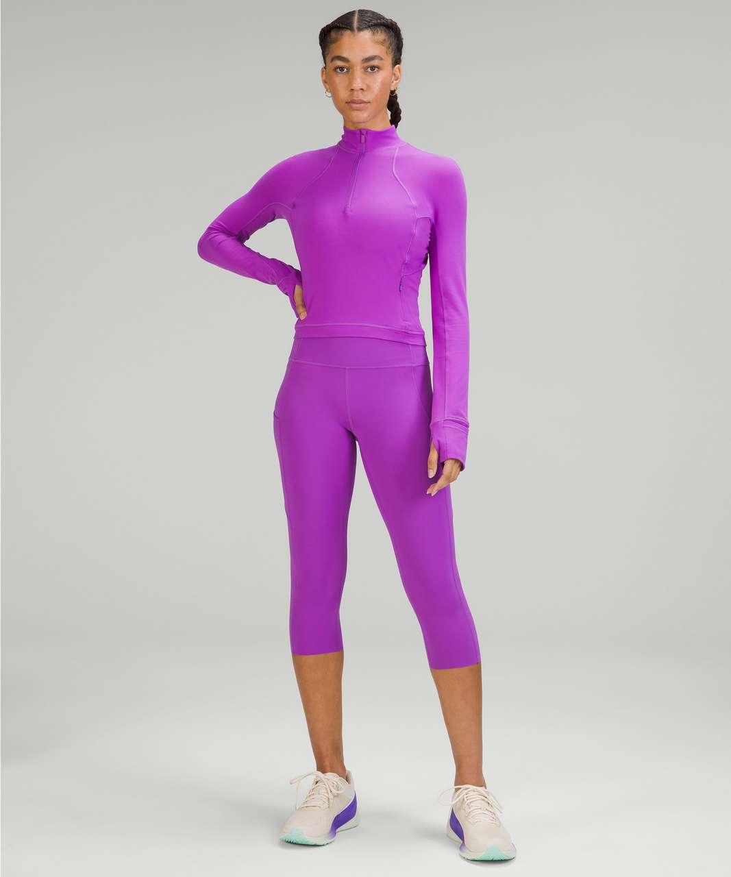 Lululemon Its Rulu Run Cropped Half Zip - Moonlit Magenta - lulu