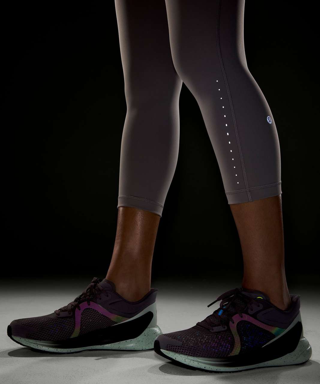 Lululemon Swift Speed High-Rise Crop 21 *Reflective - Take Flight Grey  Silver Reflective Multi - lulu fanatics