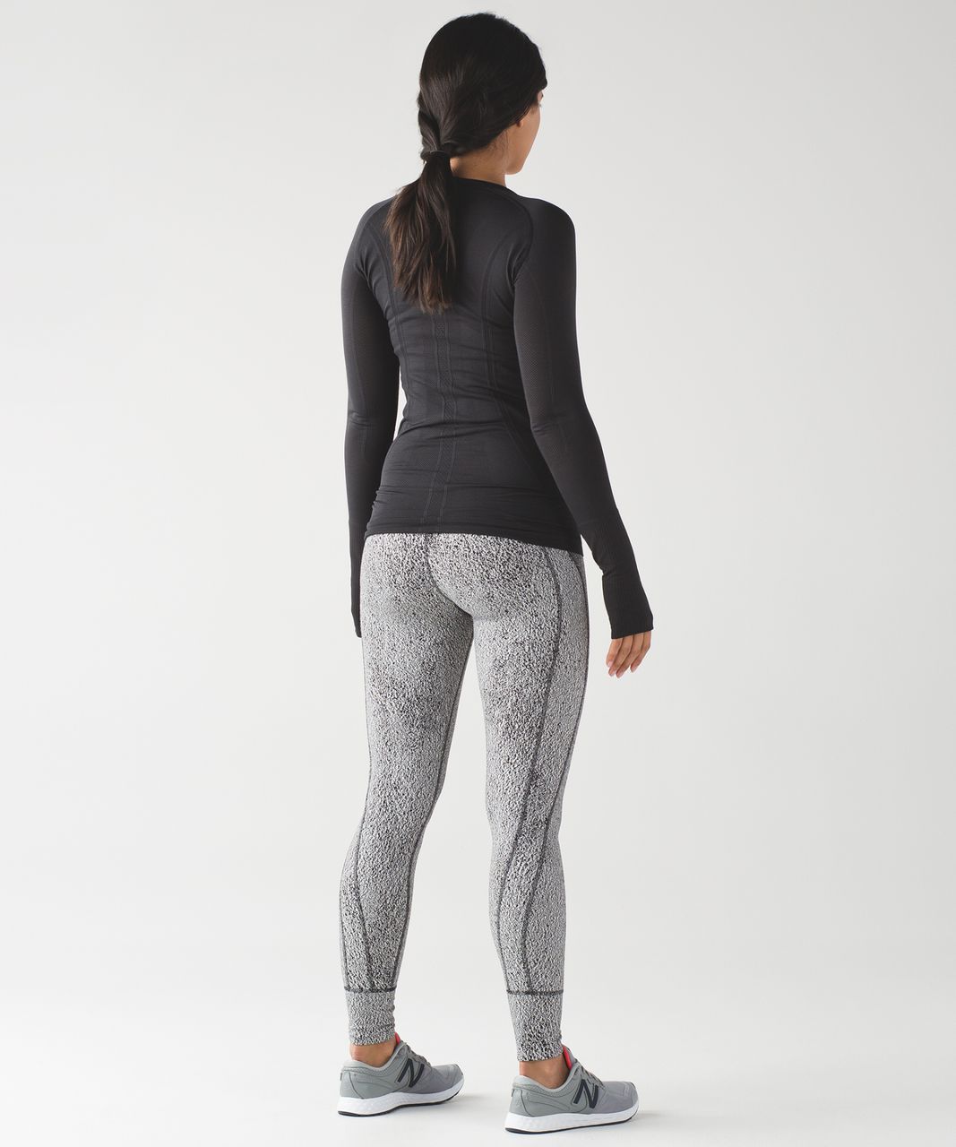 Lululemon Rush Hour Tight - Running Luon Spray Jacquard White Black