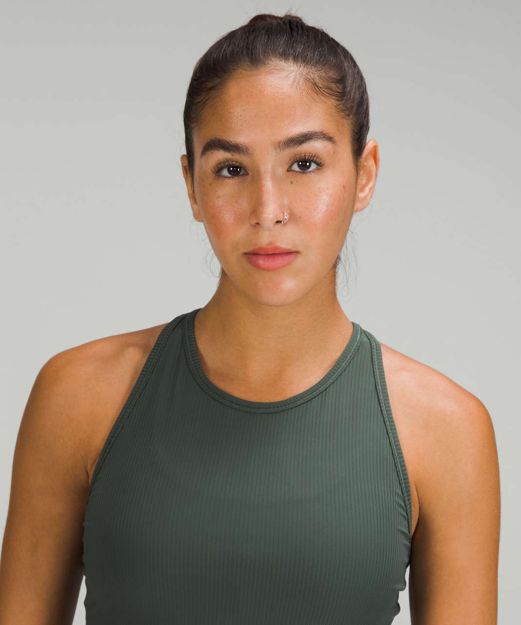 Lululemon Base Pace Ribbed Tank Top - Smoked Spruce - lulu fanatics