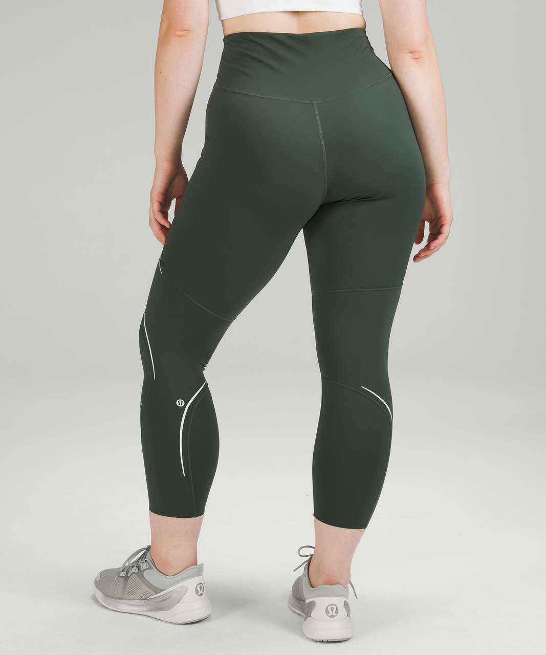 Base Pace High-Rise Ribbed Tight 25, Dark Olive