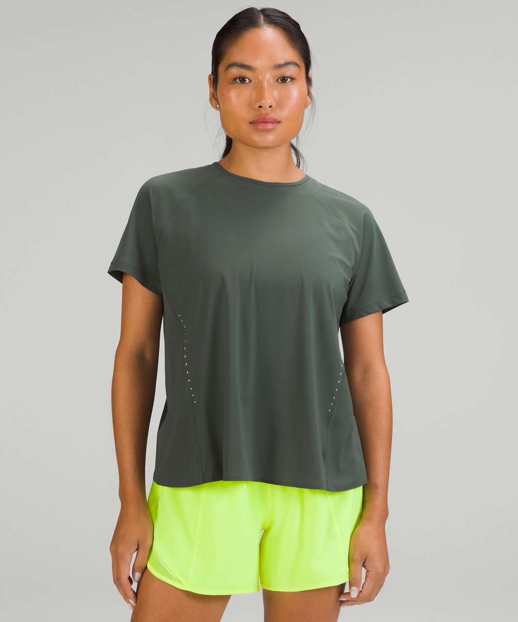 Lululemon UV Protection Running Short Sleeve Shirt - Smoked Spruce