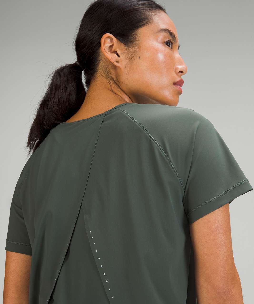 Lululemon UV Protection Running Short Sleeve Shirt - Smoked Spruce