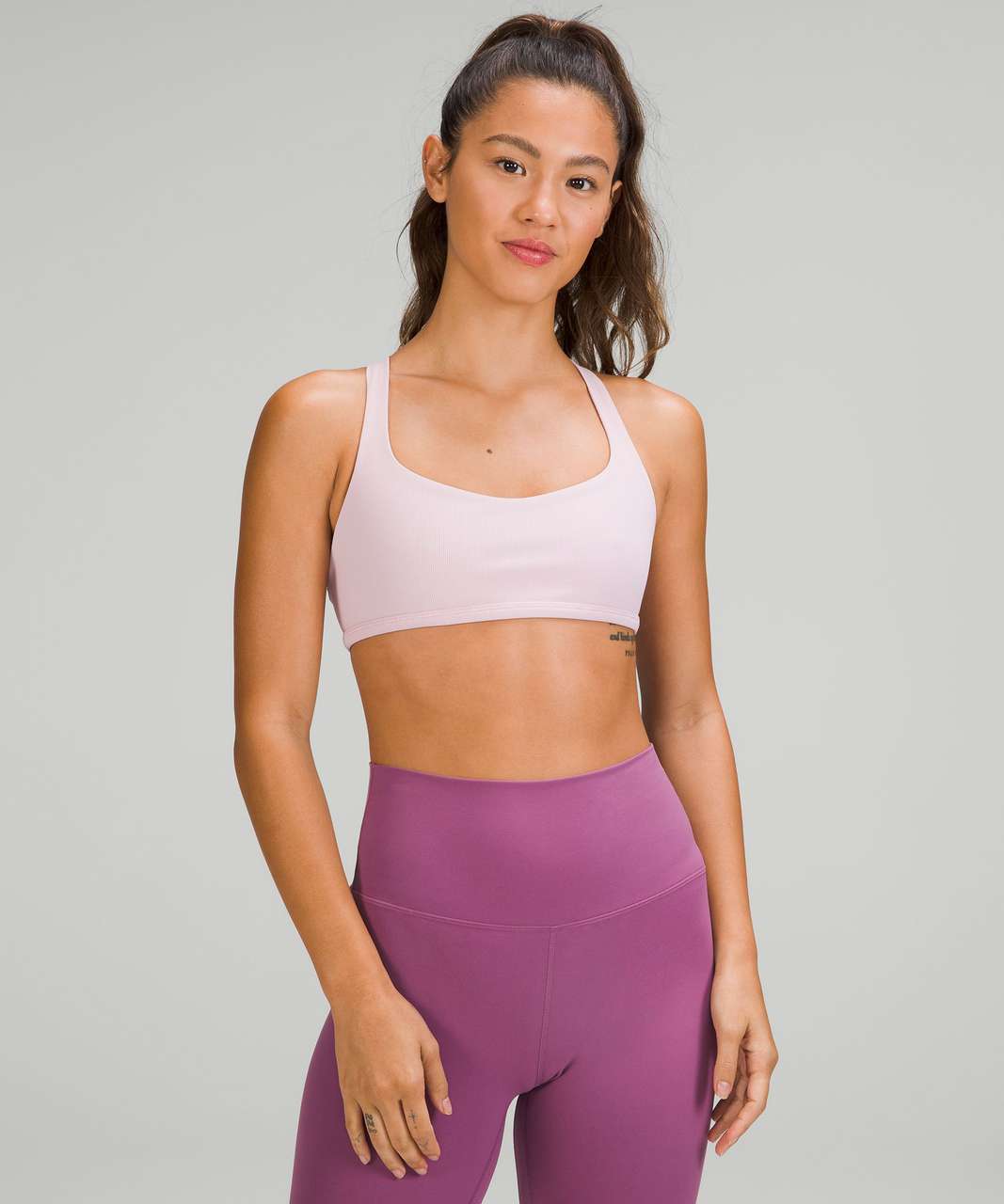 Lululemon Free to Be Ribbed Bra - Wild *Light Support, A/B Cup - Pink Peony