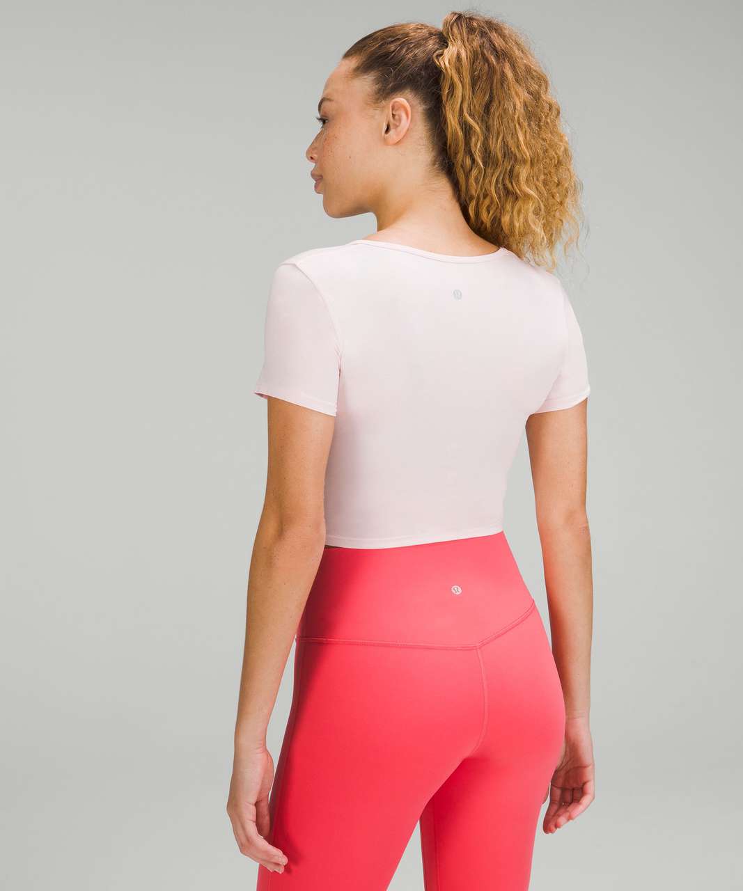 Lululemon Sz 4 Modal Open Up Tie Back T-Shirt, STMI Milkshake Pink