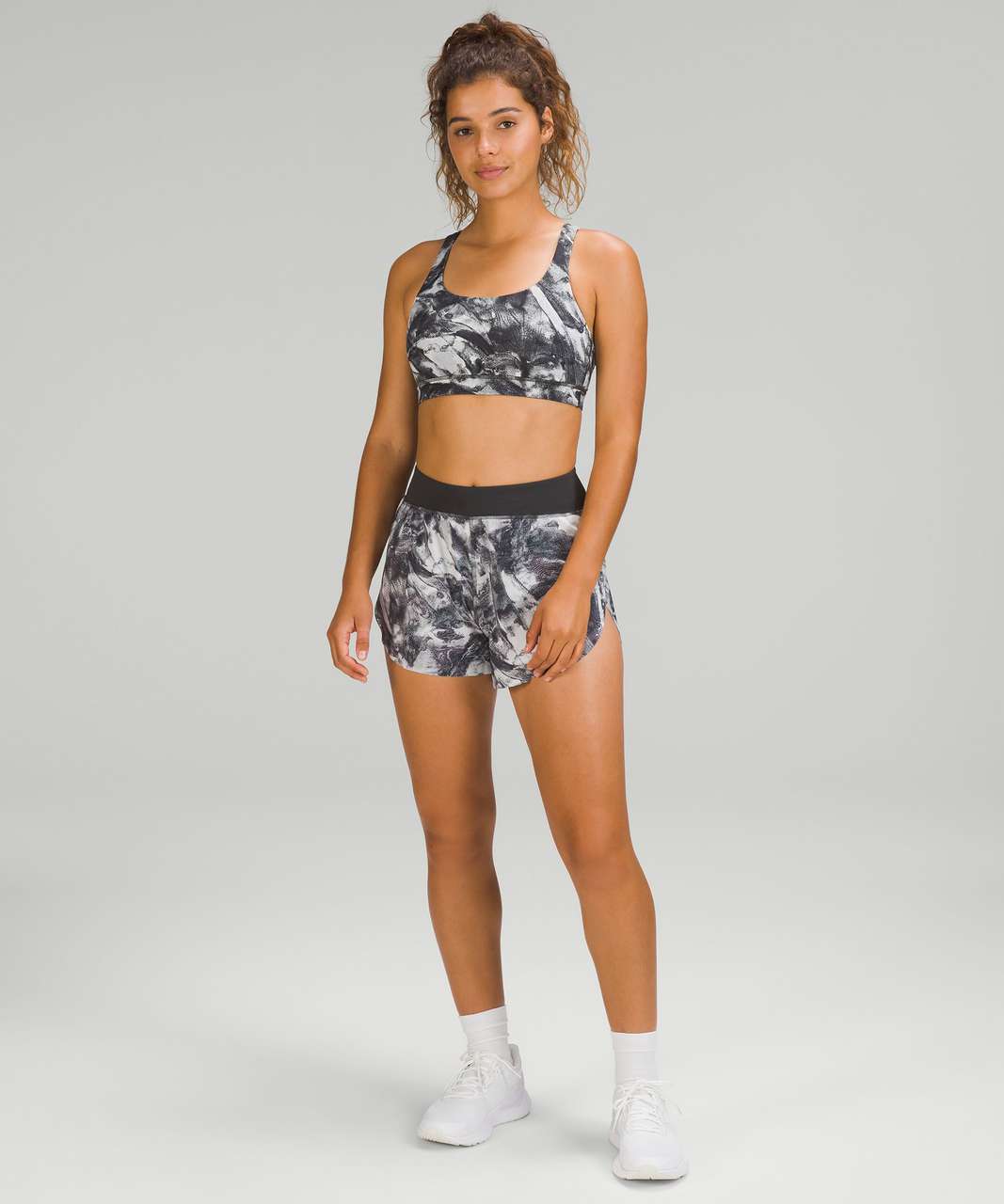 Lululemon Find Your Pace High-Rise Lined Short 3" - Take Flight Grey Multi / Graphite Grey