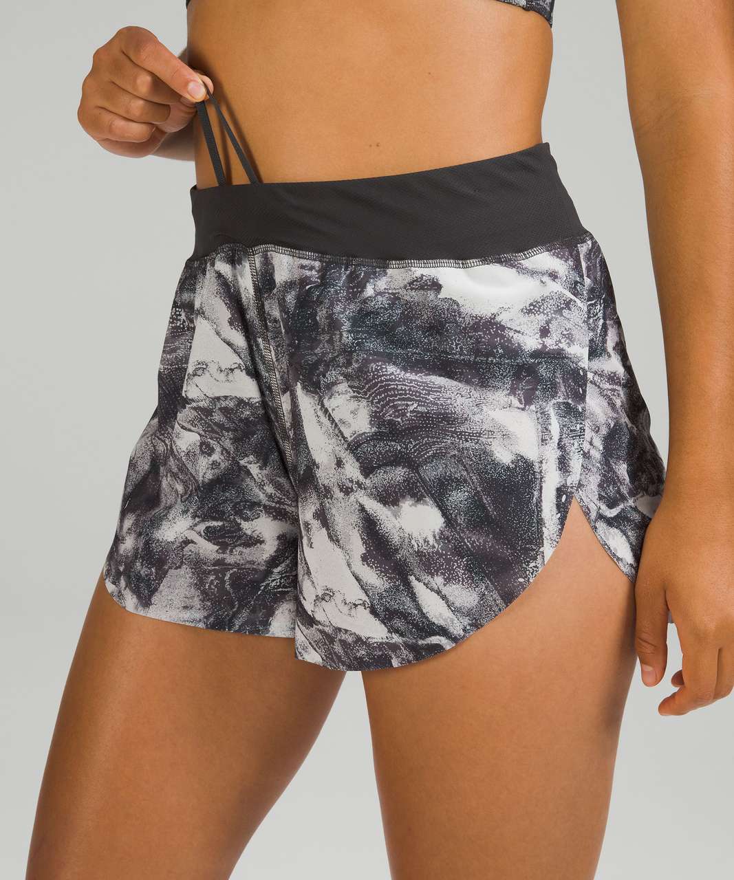 Lululemon Find Your Pace High-Rise Lined Short 3" - Take Flight Grey Multi / Graphite Grey