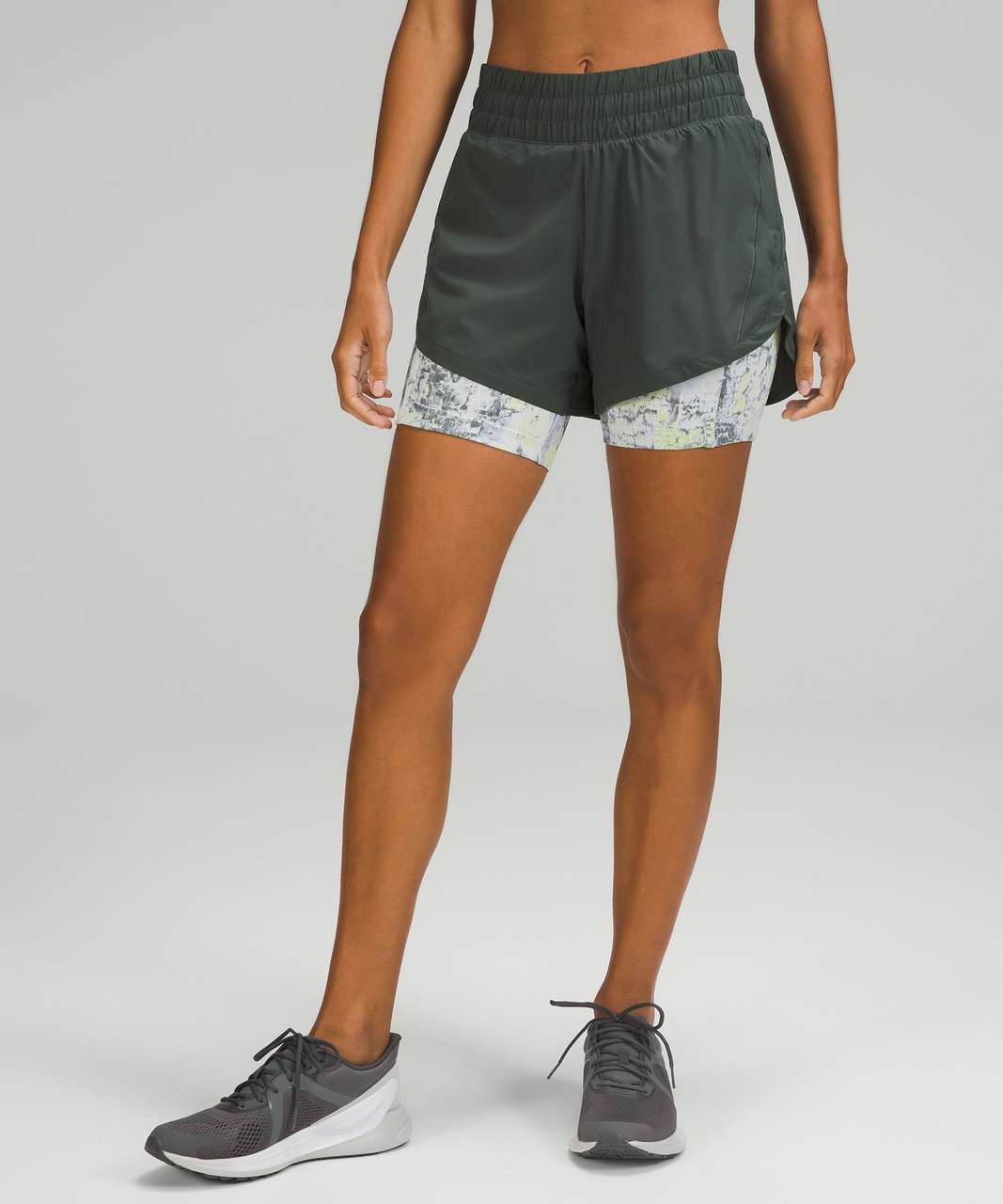 Lululemon Track That 2-in-1 High-Rise Short 6" - Smoked Spruce / Cinder Grain Smoked Spruce Multi