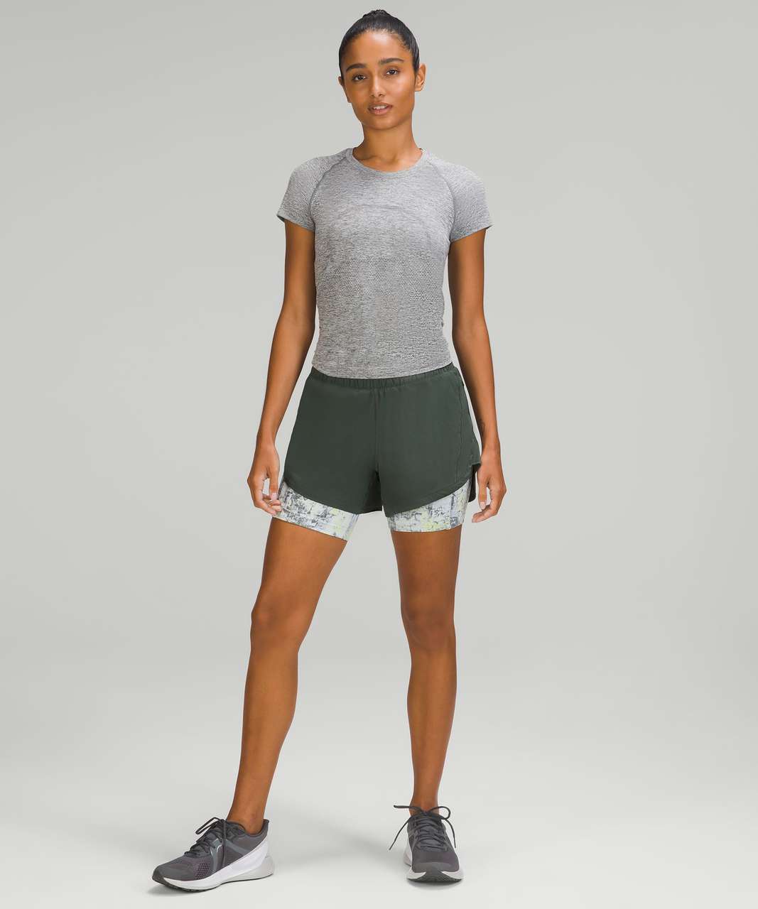 Lululemon Track That 2-in-1 High-Rise Short 6" - Smoked Spruce / Cinder Grain Smoked Spruce Multi