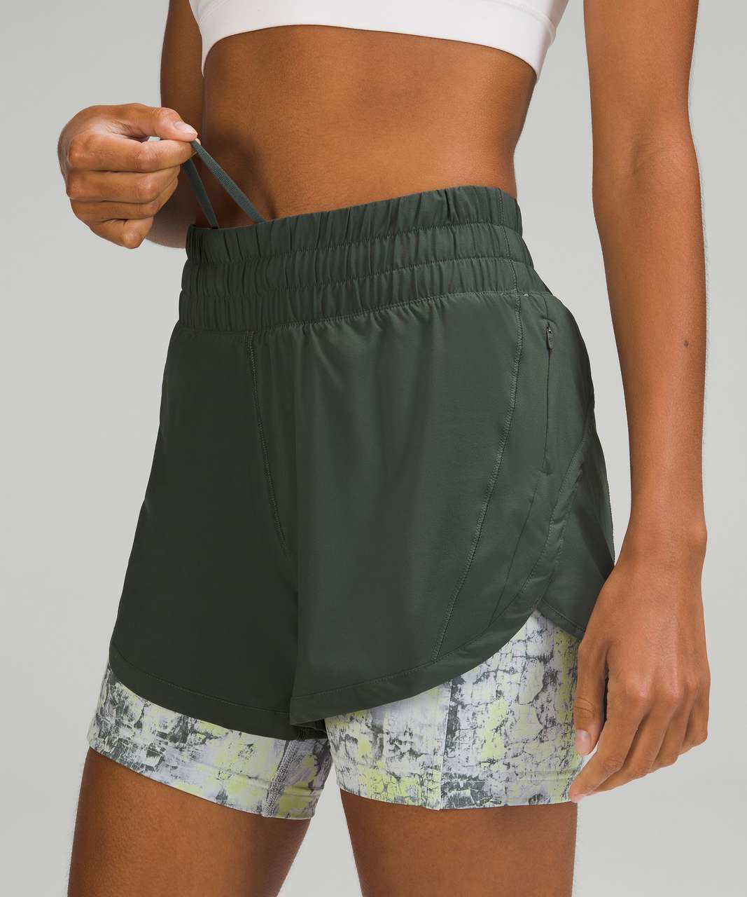 Lululemon Track That 2-in-1 High-Rise Short 6" - Smoked Spruce / Cinder Grain Smoked Spruce Multi