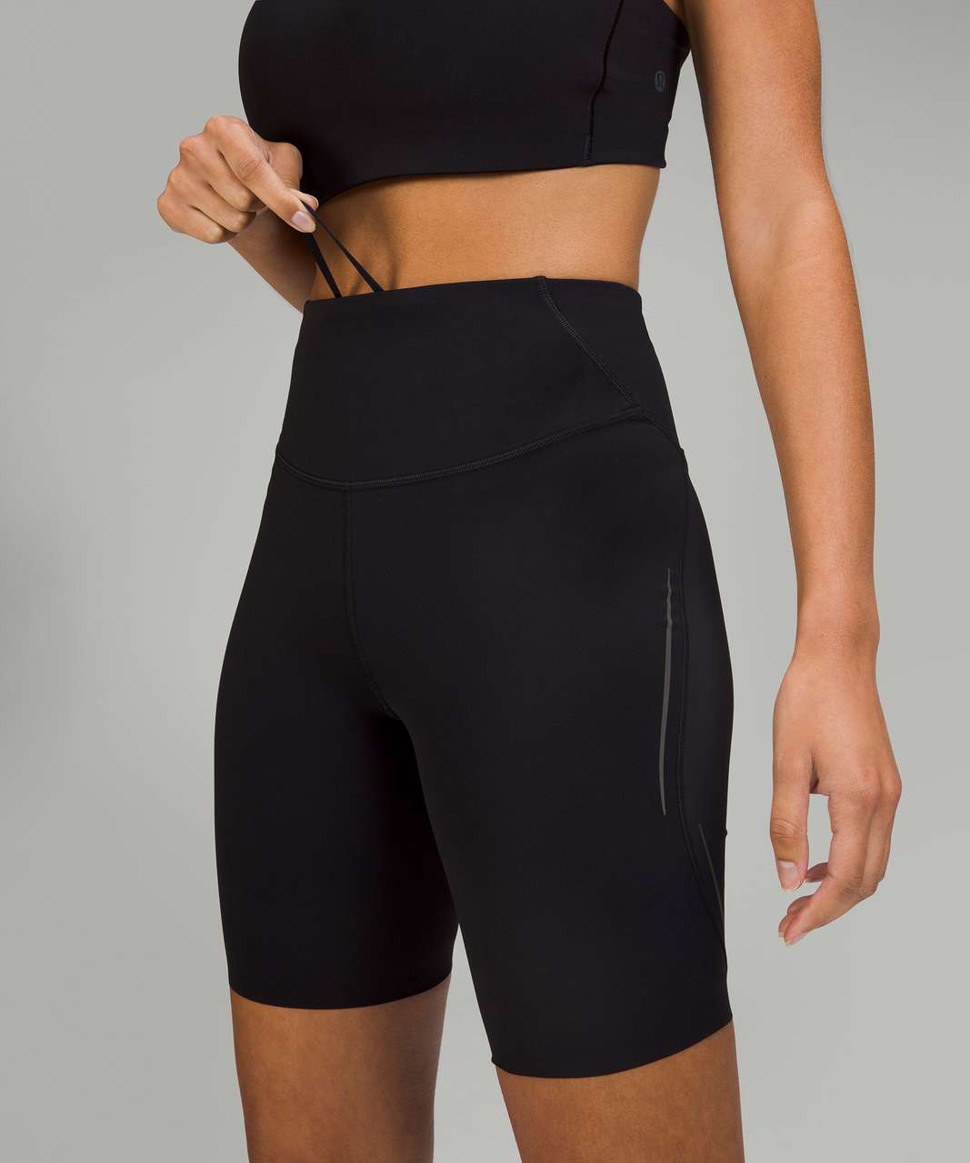 Lululemon Base Pace High-Rise Reflective Short 8 - Black - lulu fanatics