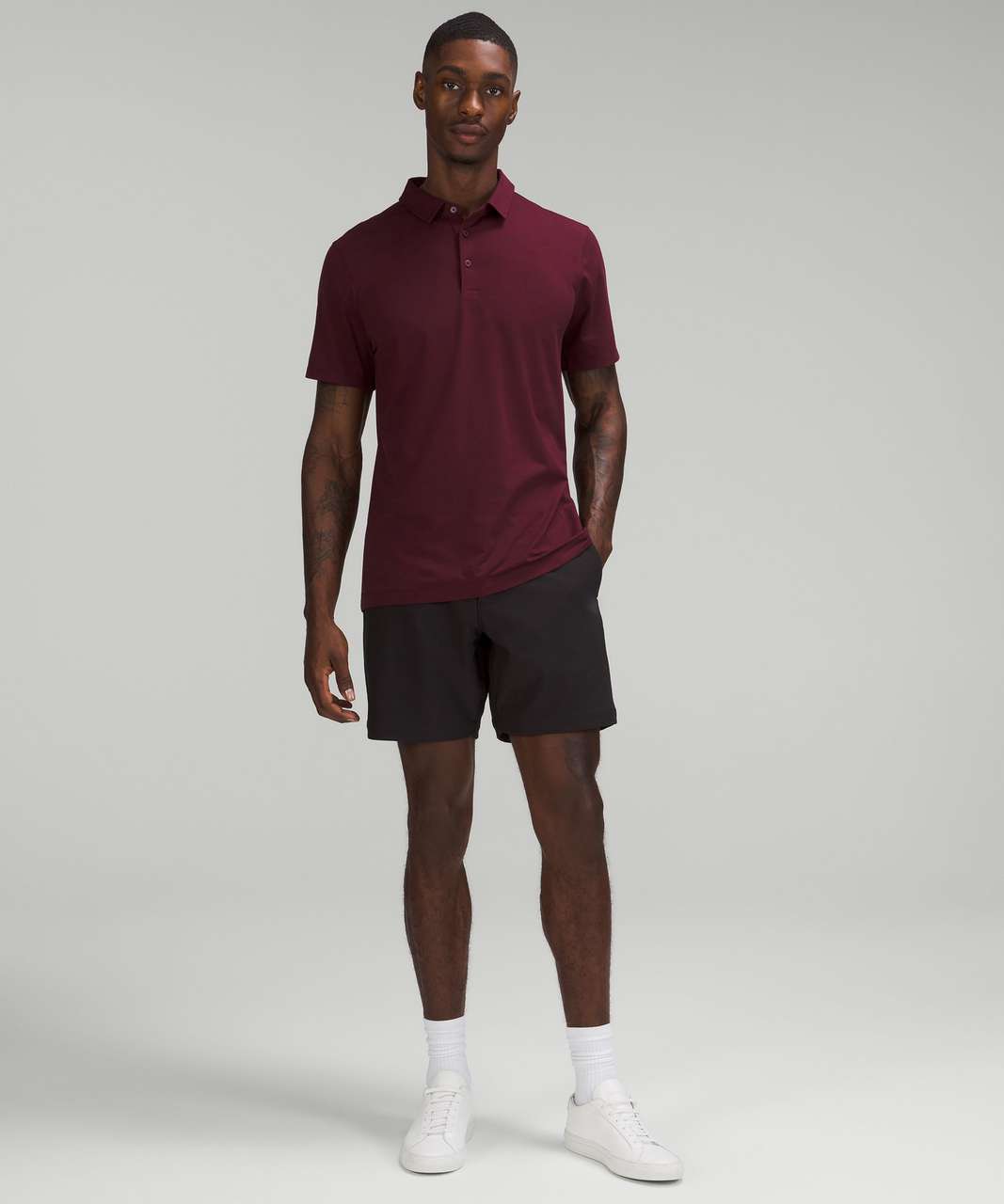 Lululemon Evolution Short Sleeve Polo Shirt - Cassis