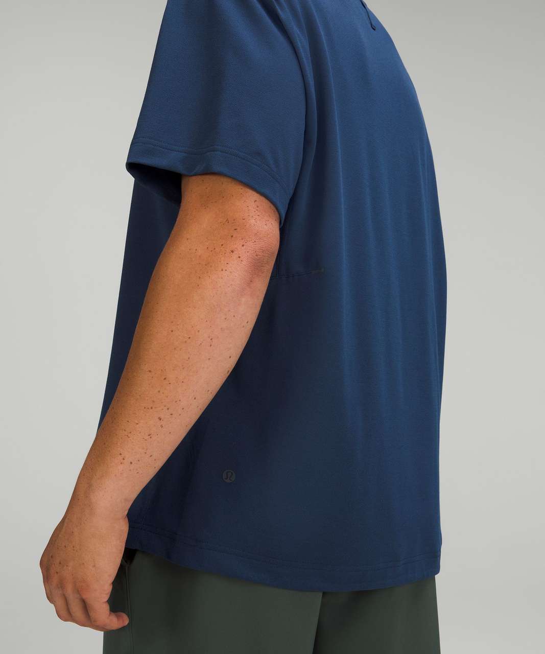 LULULEMON X BARRY'S BLUE VENTILATED OPEN-BACK TEE - 12 / MINERAL