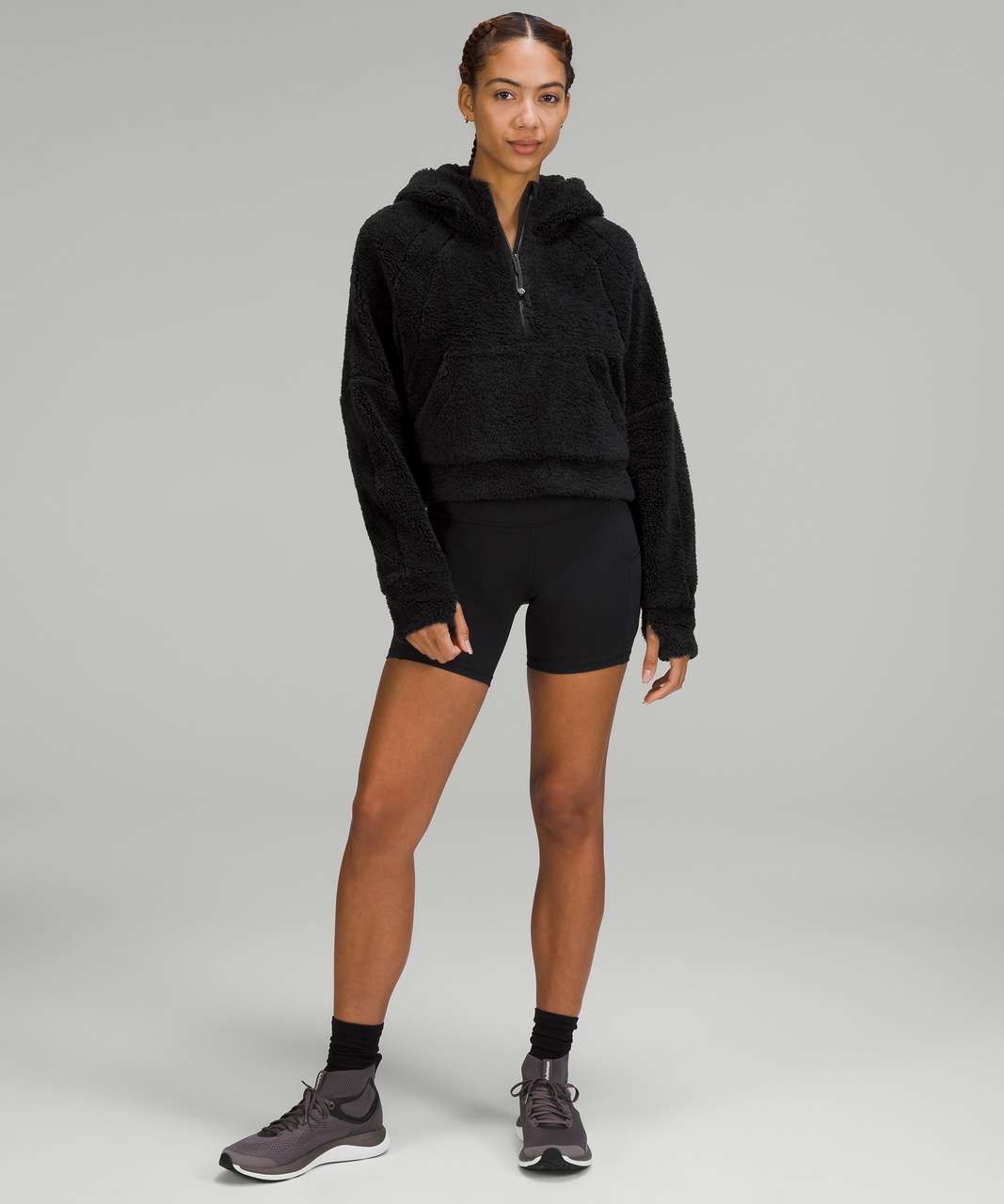 Lululemon Scuba Oversized Half-Zip Fleece Hoodie - Black