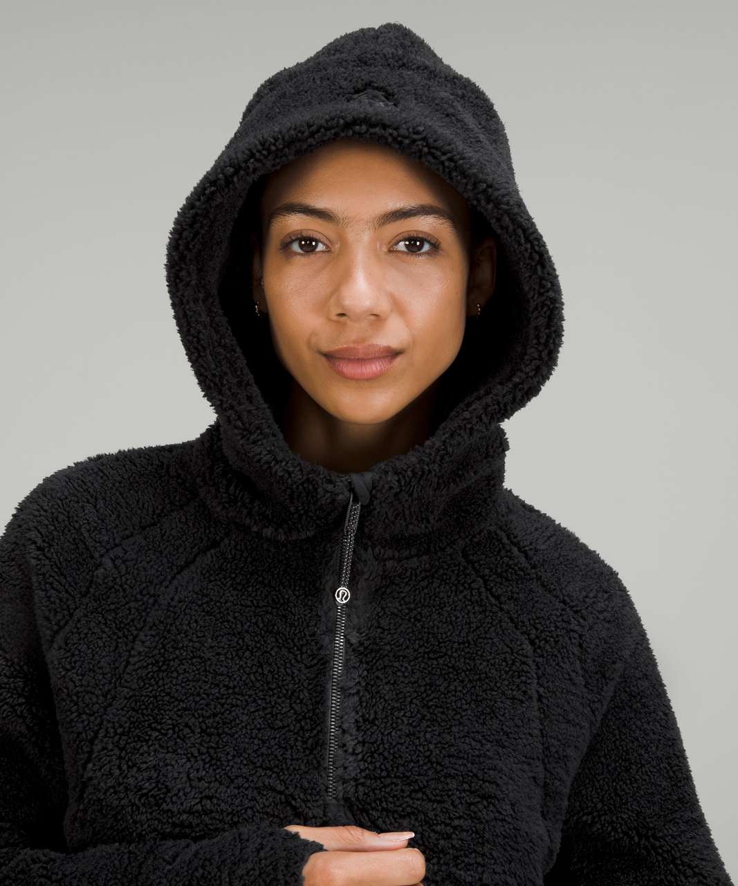 Lululemon Scuba Oversized Half-Zip Fleece Hoodie - Black - lulu fanatics