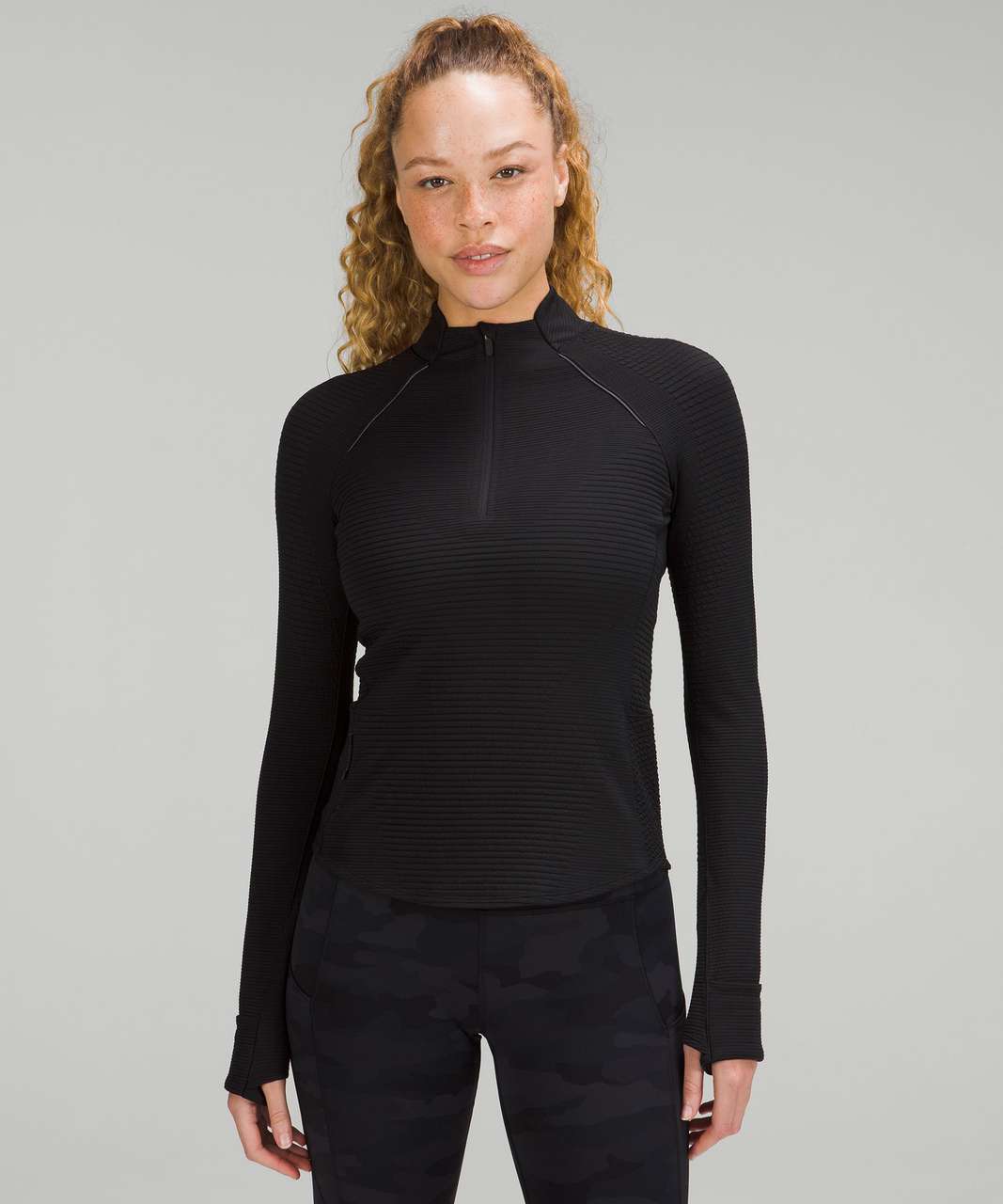 Lululemon Ventscape Half-Zip Long Sleeve - Black - lulu fanatics