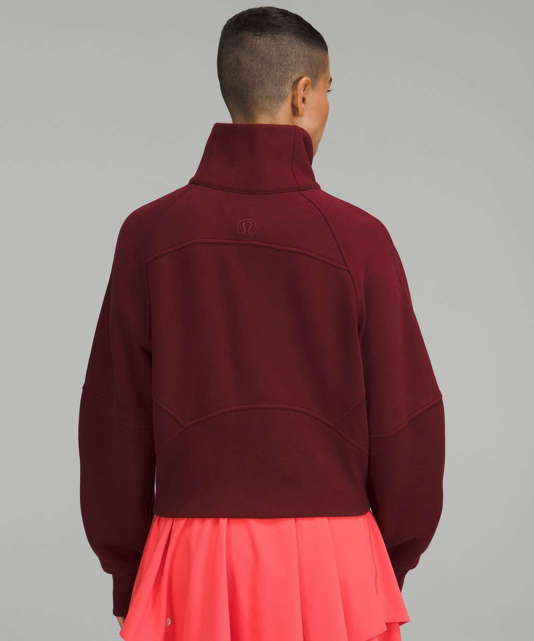 Lululemon Scuba Oversized Funnel Neck Half Zip - Red Merlot