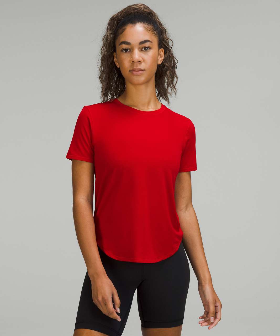 Lululemon High-Neck Running and Training T-Shirt - Dark Red