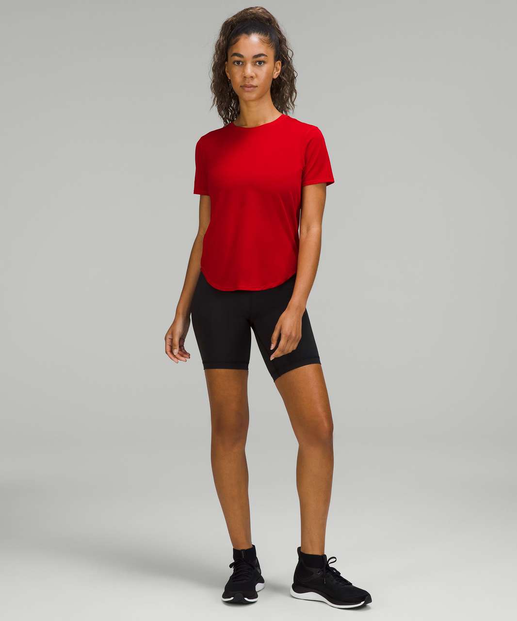 Lululemon High-Neck Running and Training T-Shirt - Dark Red