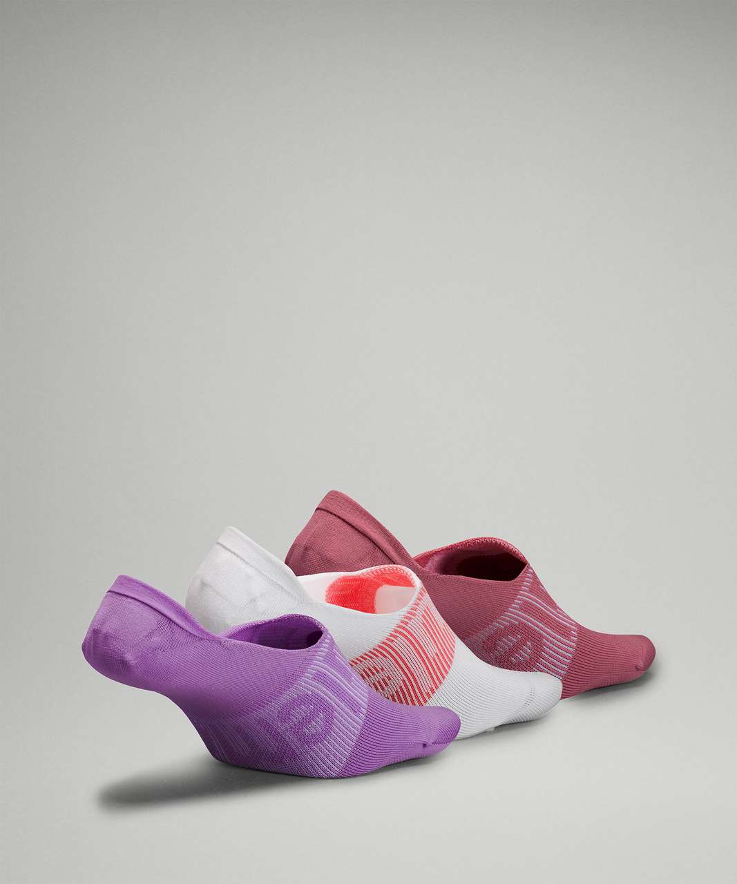 Lululemon Daily Stride No-Show Sock 3 Pack - Purple Blossom / White / Brier Rose