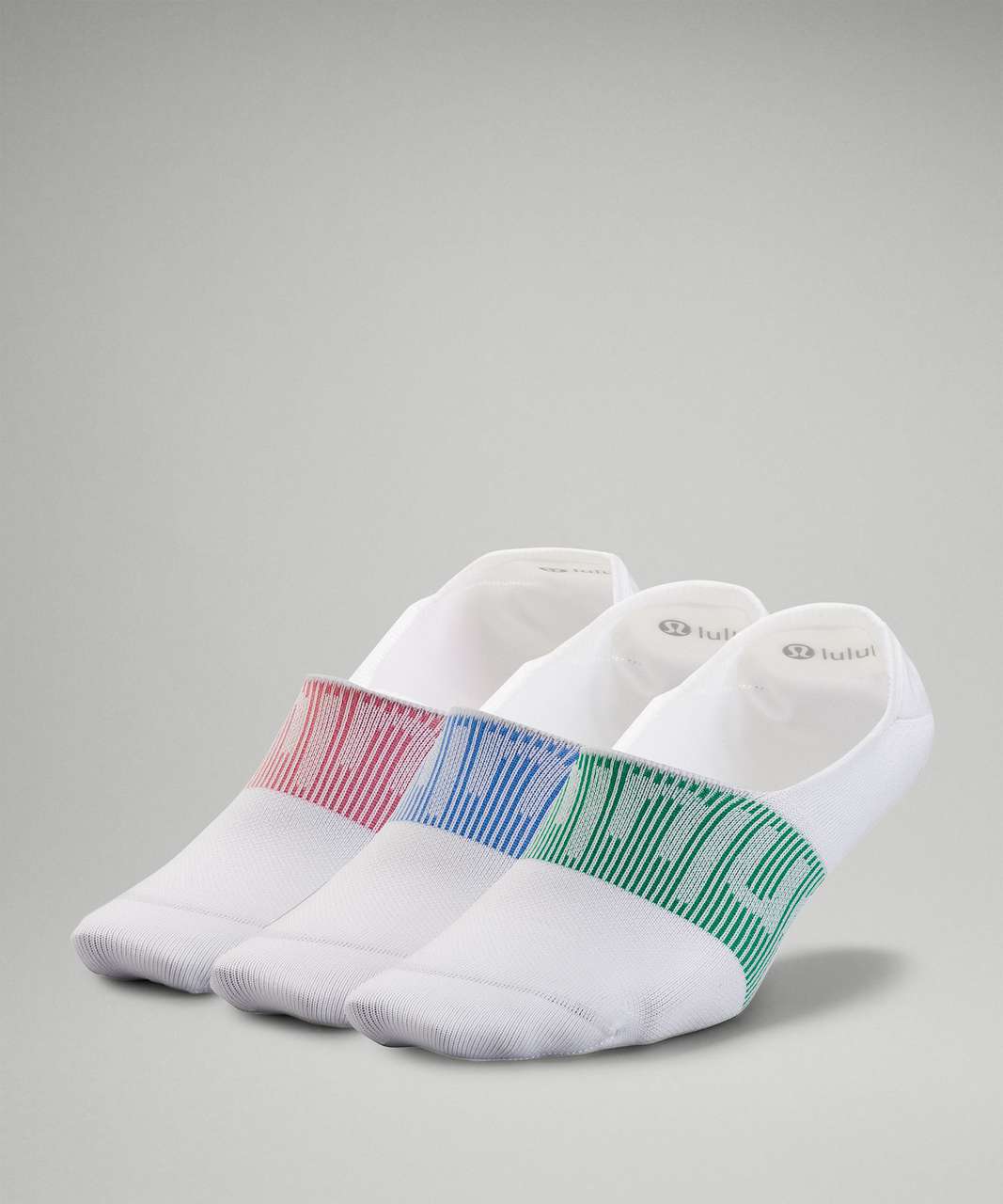 Lululemon Daily Stride No-Show Sock 3 Pack - Emerald Ice / Blue Nile / Pink Blossom