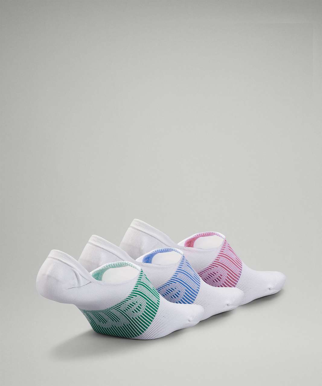 Lululemon Daily Stride No-Show Sock 3 Pack - Emerald Ice / Blue Nile / Pink Blossom