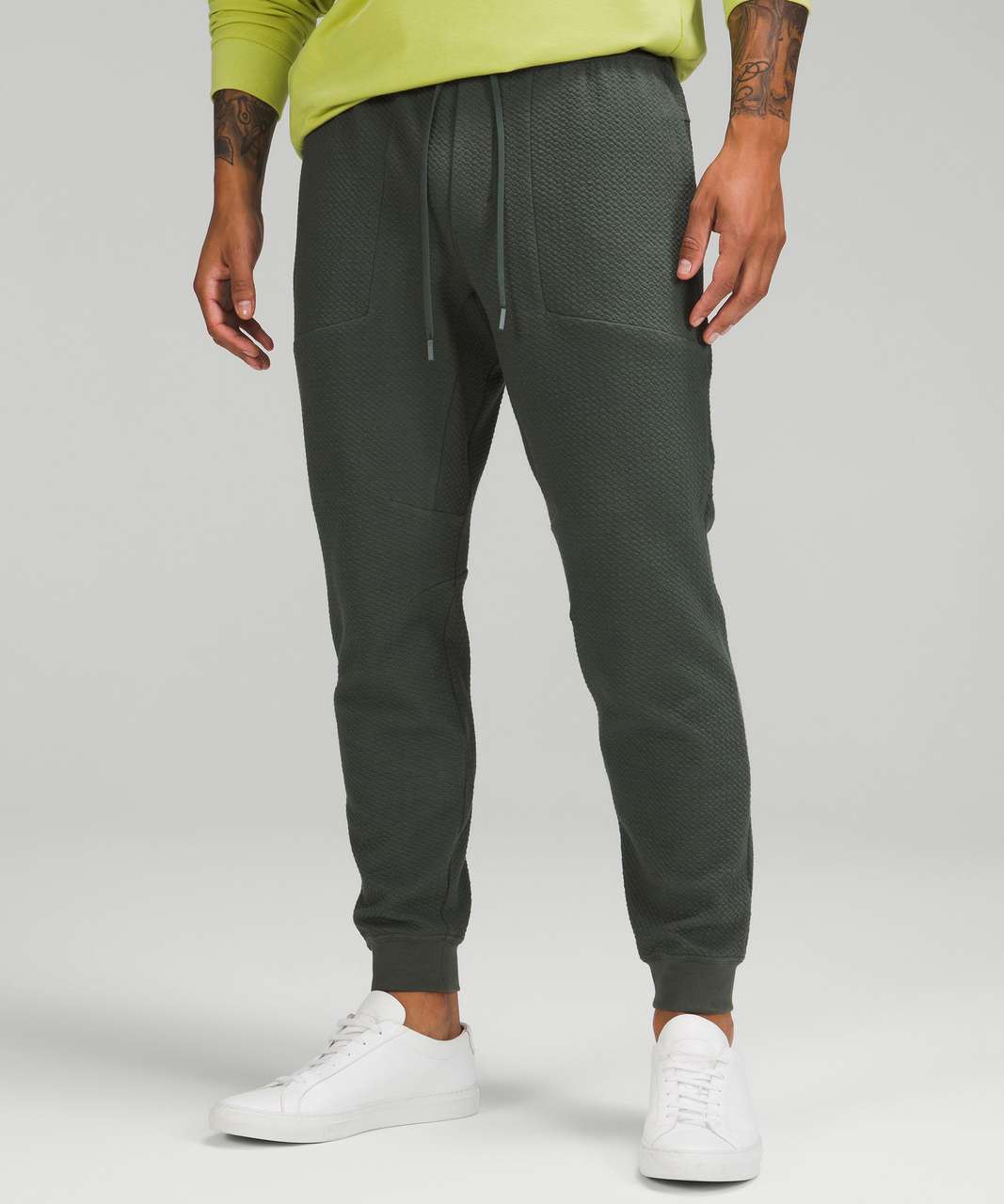 Lululemon At Ease Jogger 29 - Heathered Rainforest Green / Black - lulu  fanatics